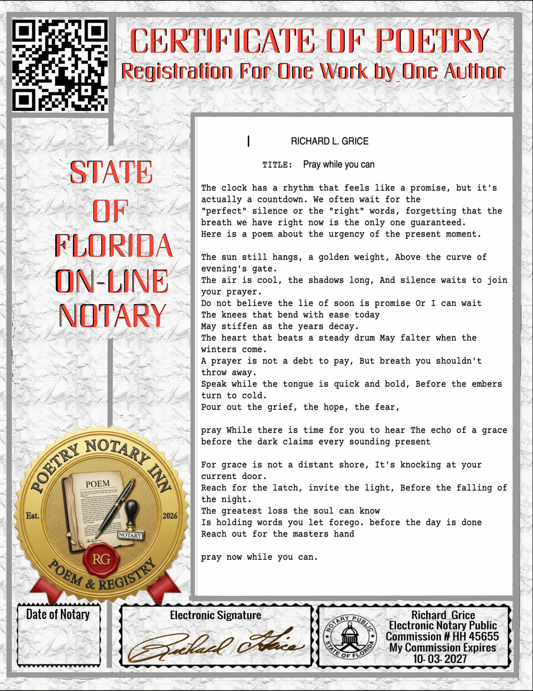 Notarized Certificate #2