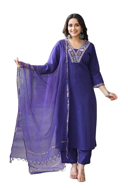 Embroidered Purple Salwar Suit