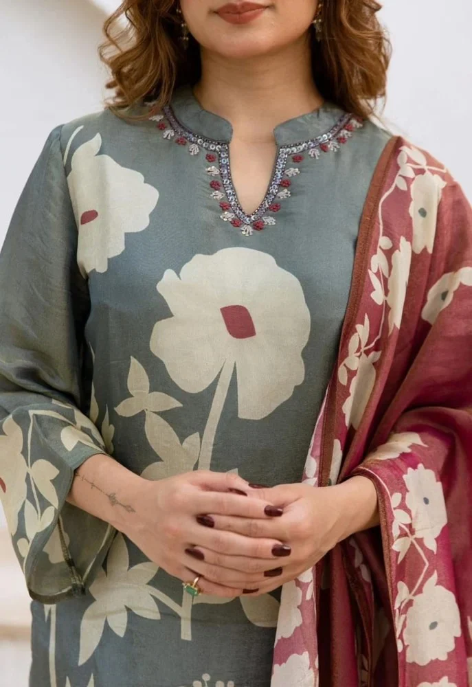 Floral Print Ethnic cotton Suit Set