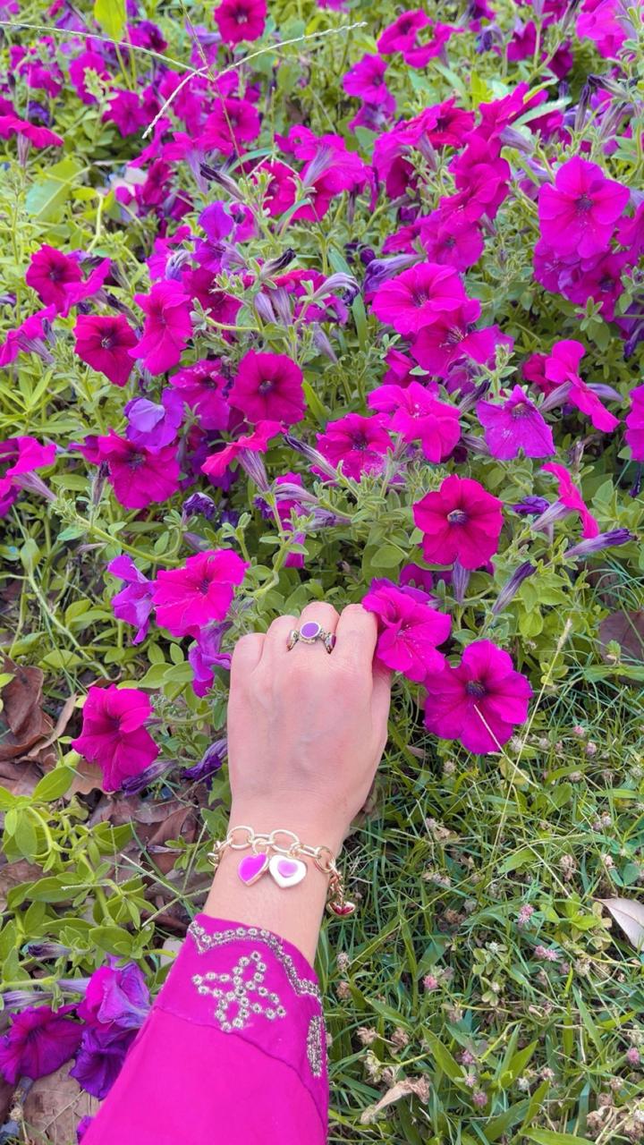 Purple Heart Chain Bracelet
