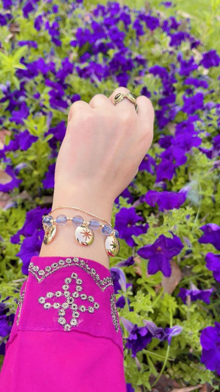 Blue Glass Beaded Bracelet