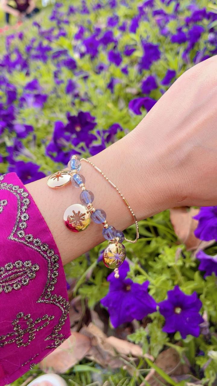 Blue Glass Beaded Bracelet