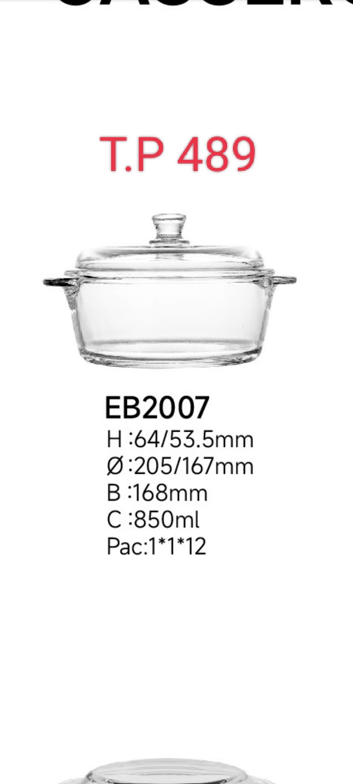 Glass Casserole Dish 850ml