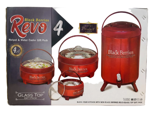 Black Berries Revo Glass Top 4Psc Gift Pack