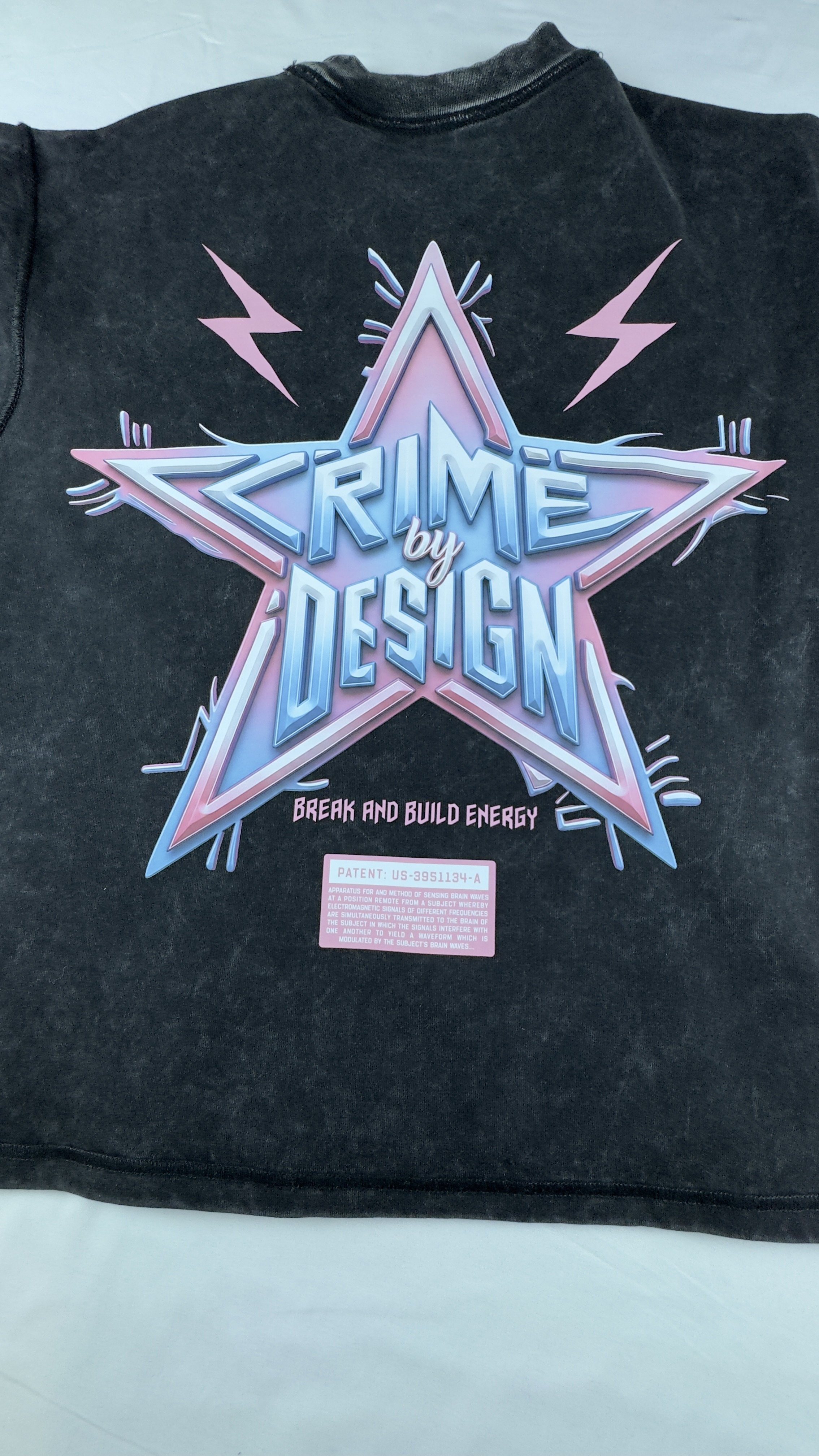 Black Acid Wash Luxury Heavyweight Crime By Design Crop 