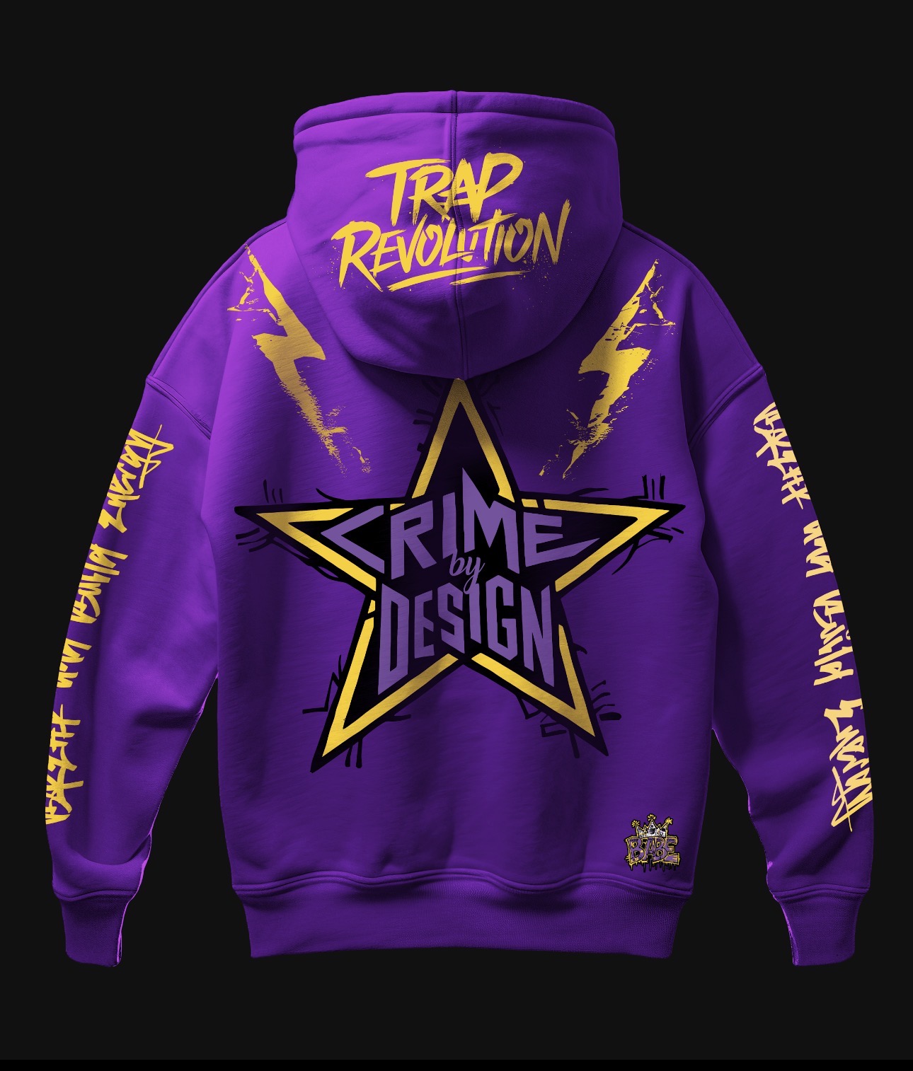 Crime by Design- Revolutionary Hoodie --Purple 