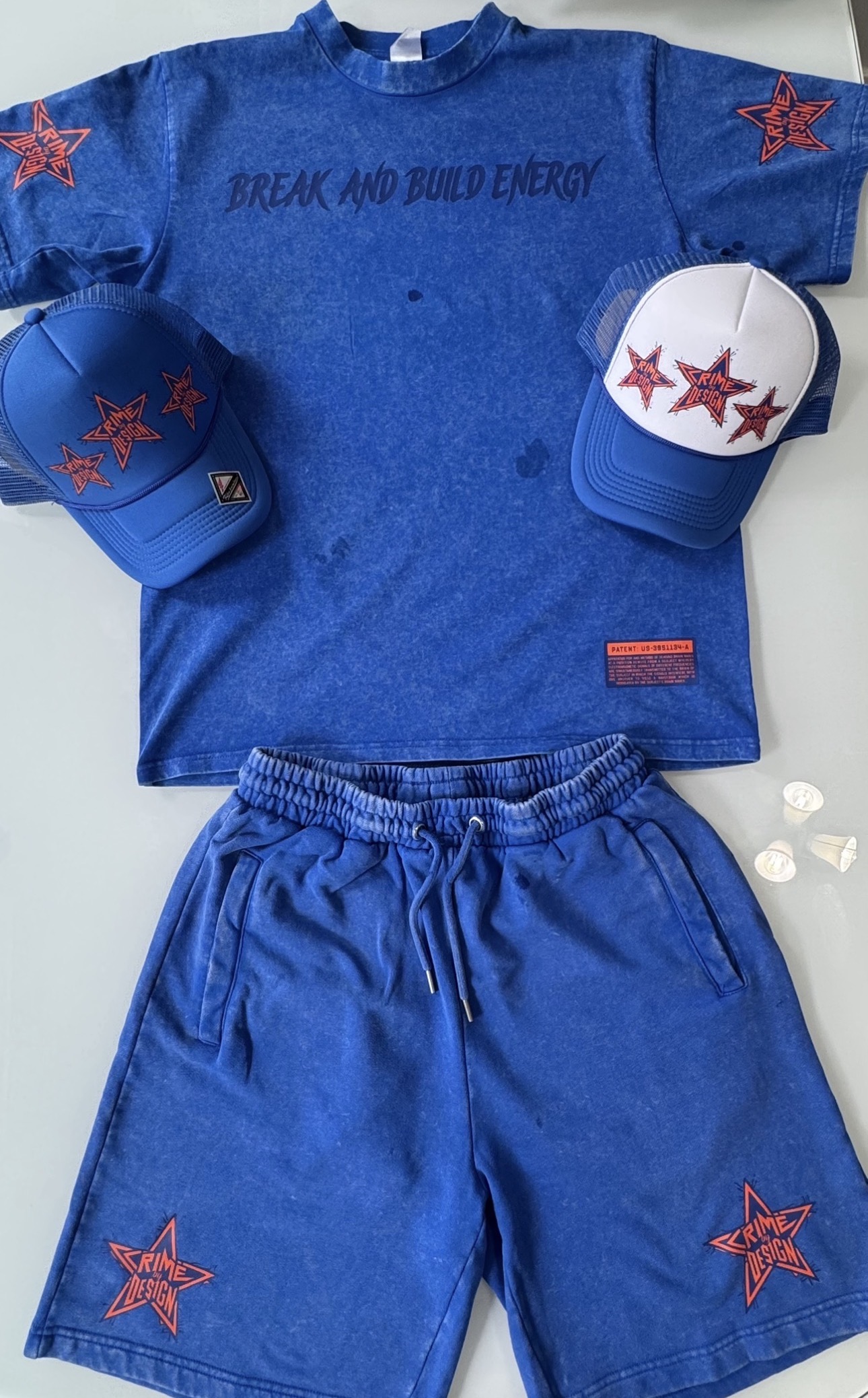 Crime By Design Premium Heavyweight Shirt, Shorts and Hat Set 