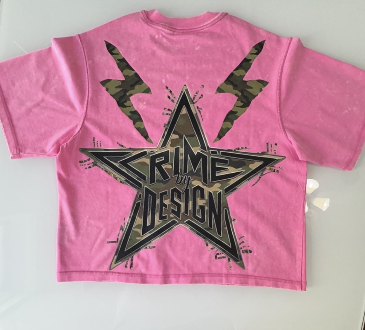 Crime By Design Premium heavyweight crop shirt 