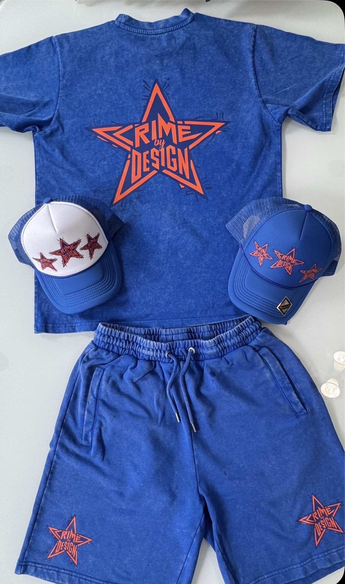 Crime By Design Premium Heavyweight Shirt, Shorts and Hat Set 