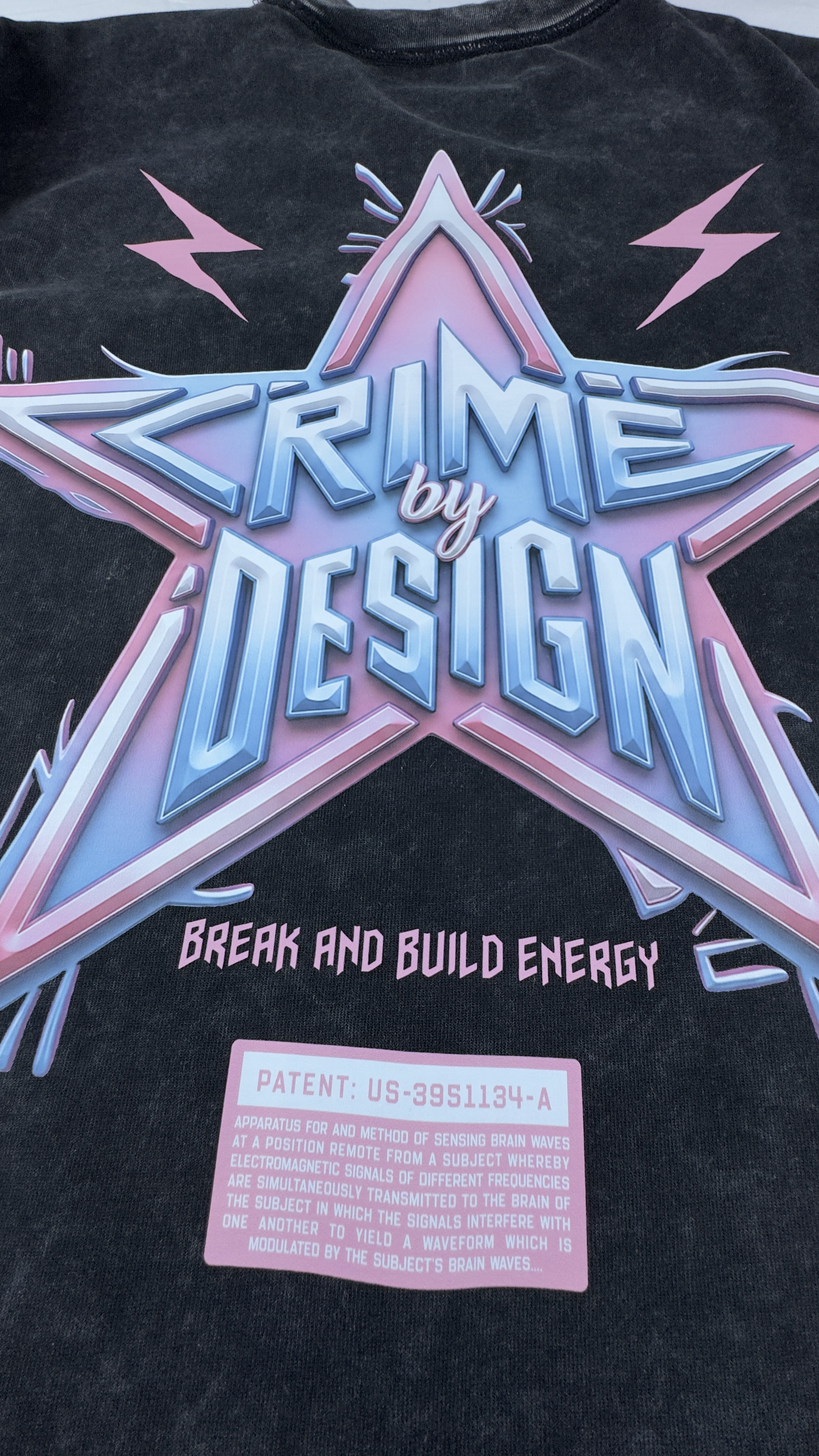 Black Acid Wash Luxury Heavyweight Crime By Design Crop 
