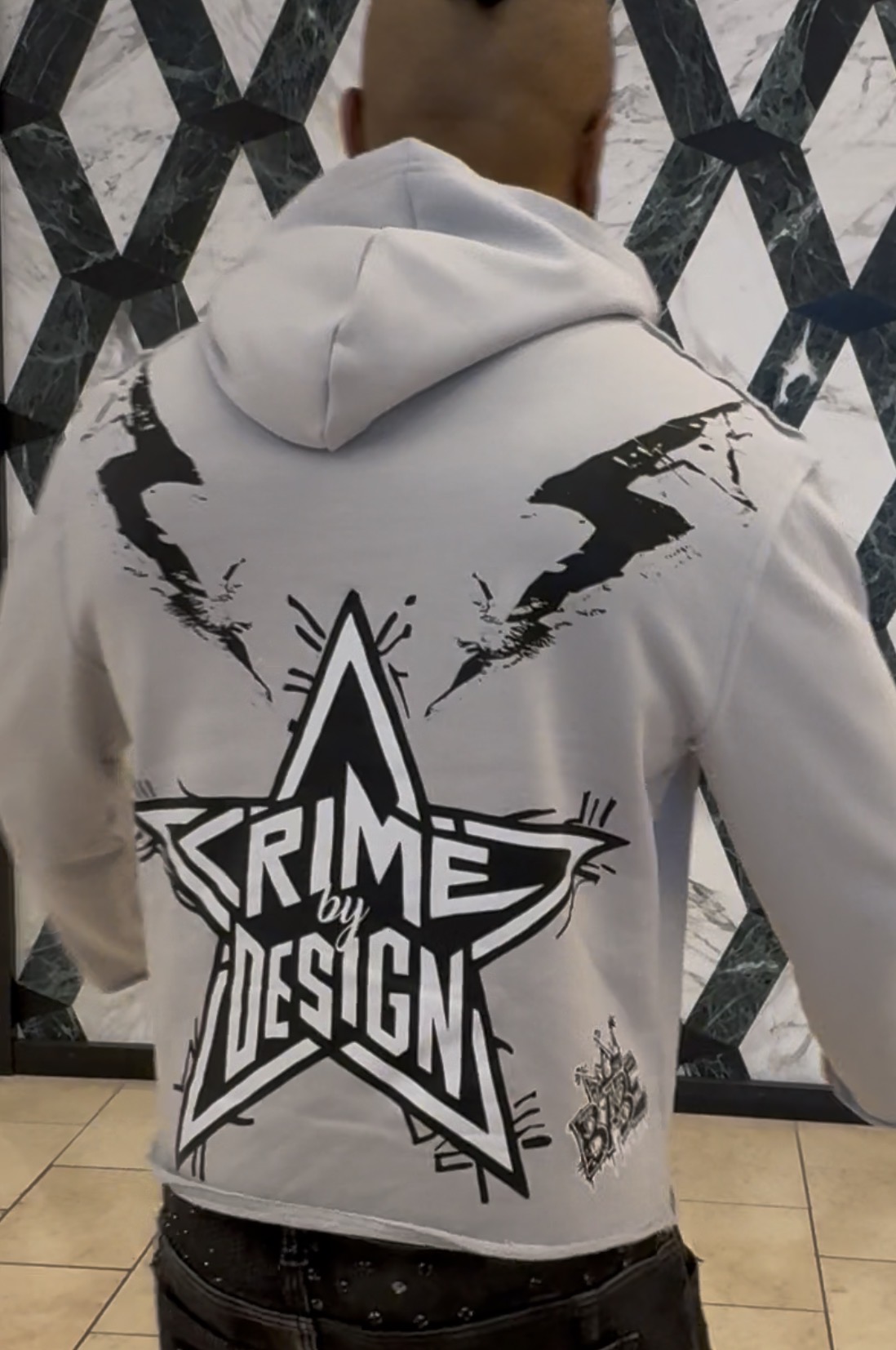 Crime By Design -Revolutionary Hoodie - Cement Grey &Black 