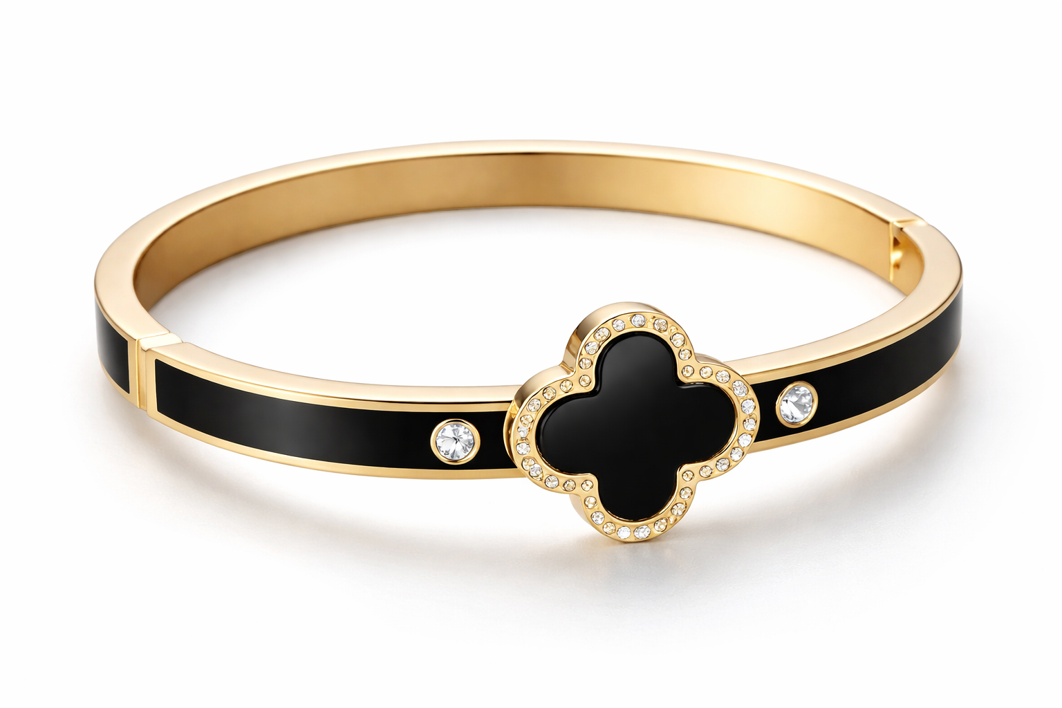 Elegant Black Clover Bracelet