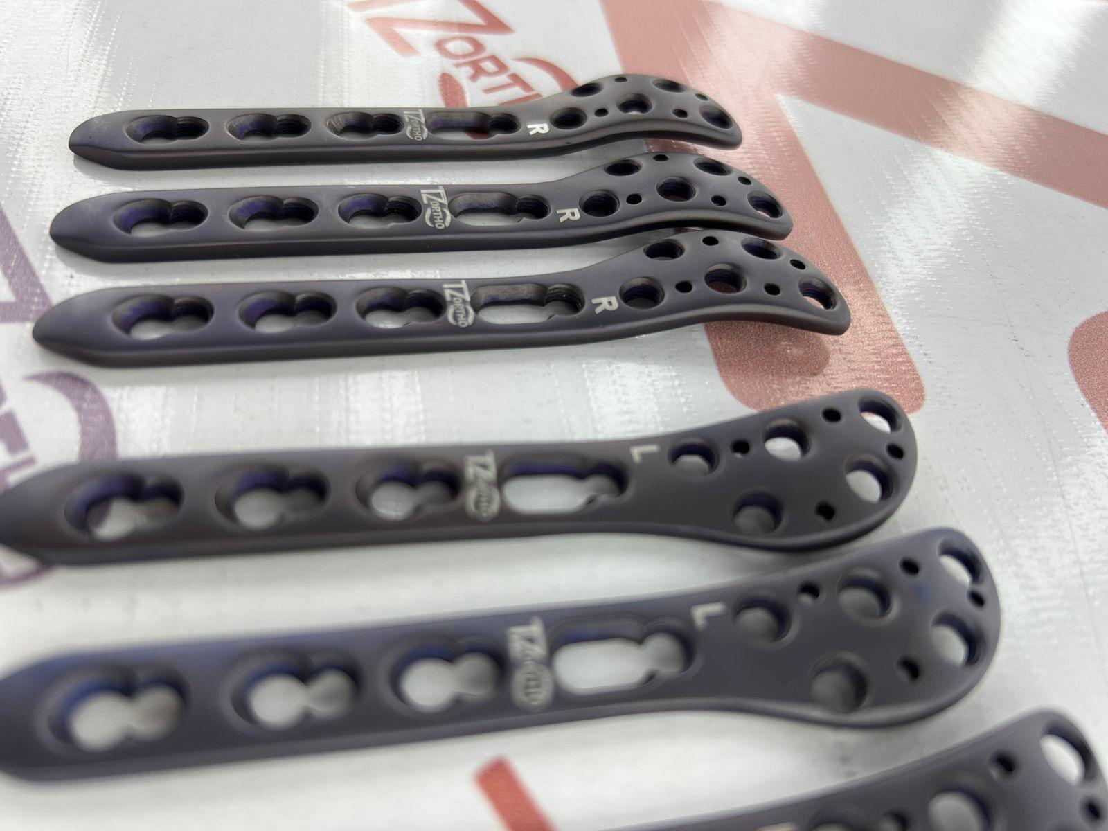 Distal Fibula Plate 5 Holes 3 Left & 3 Right 6 Pieces ( Titanium )