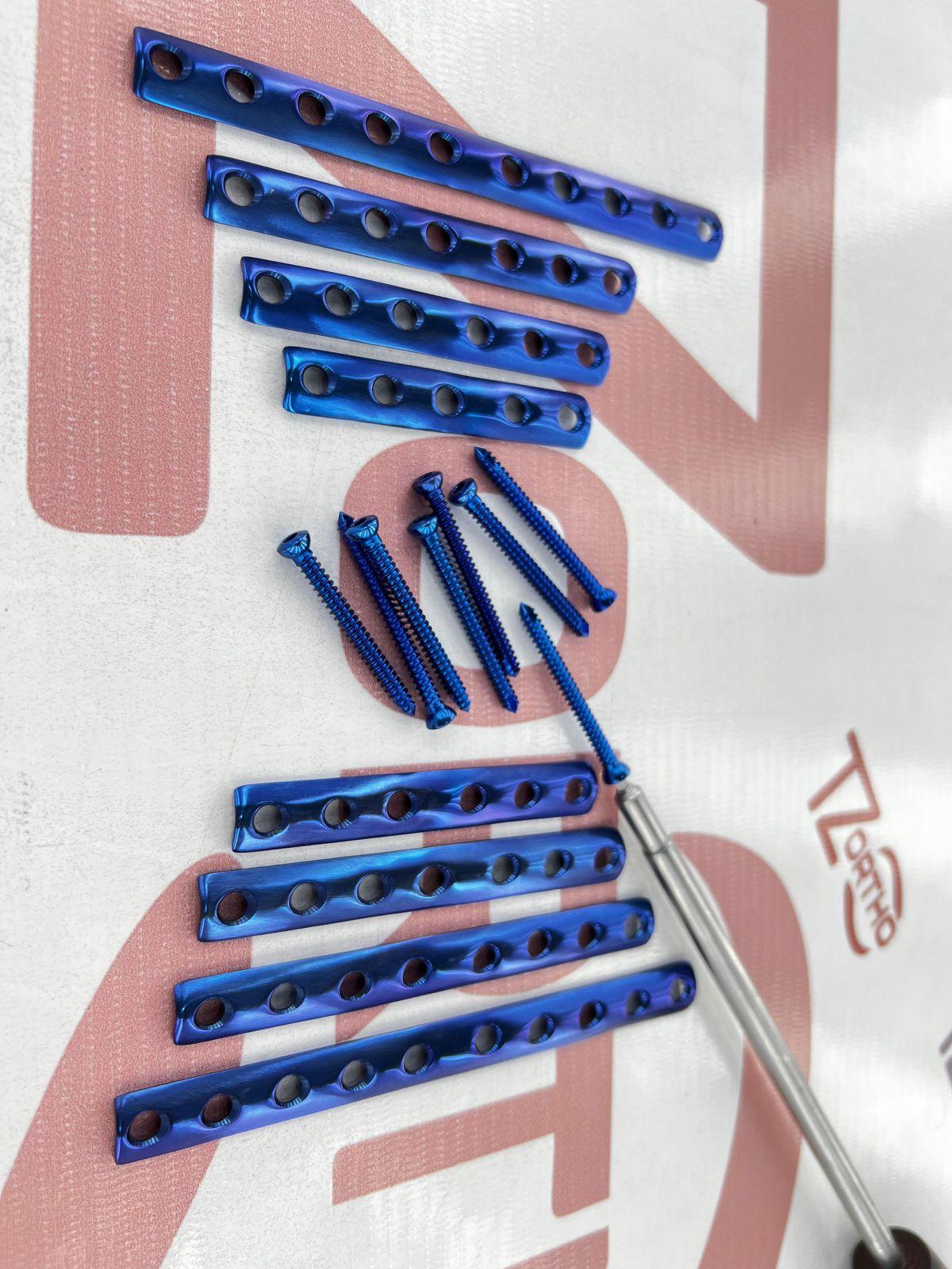 One Third Tubular Plate 3.5mm 7 Pcs With Cortical Screws Titanium 5 Grade 50 Pcs