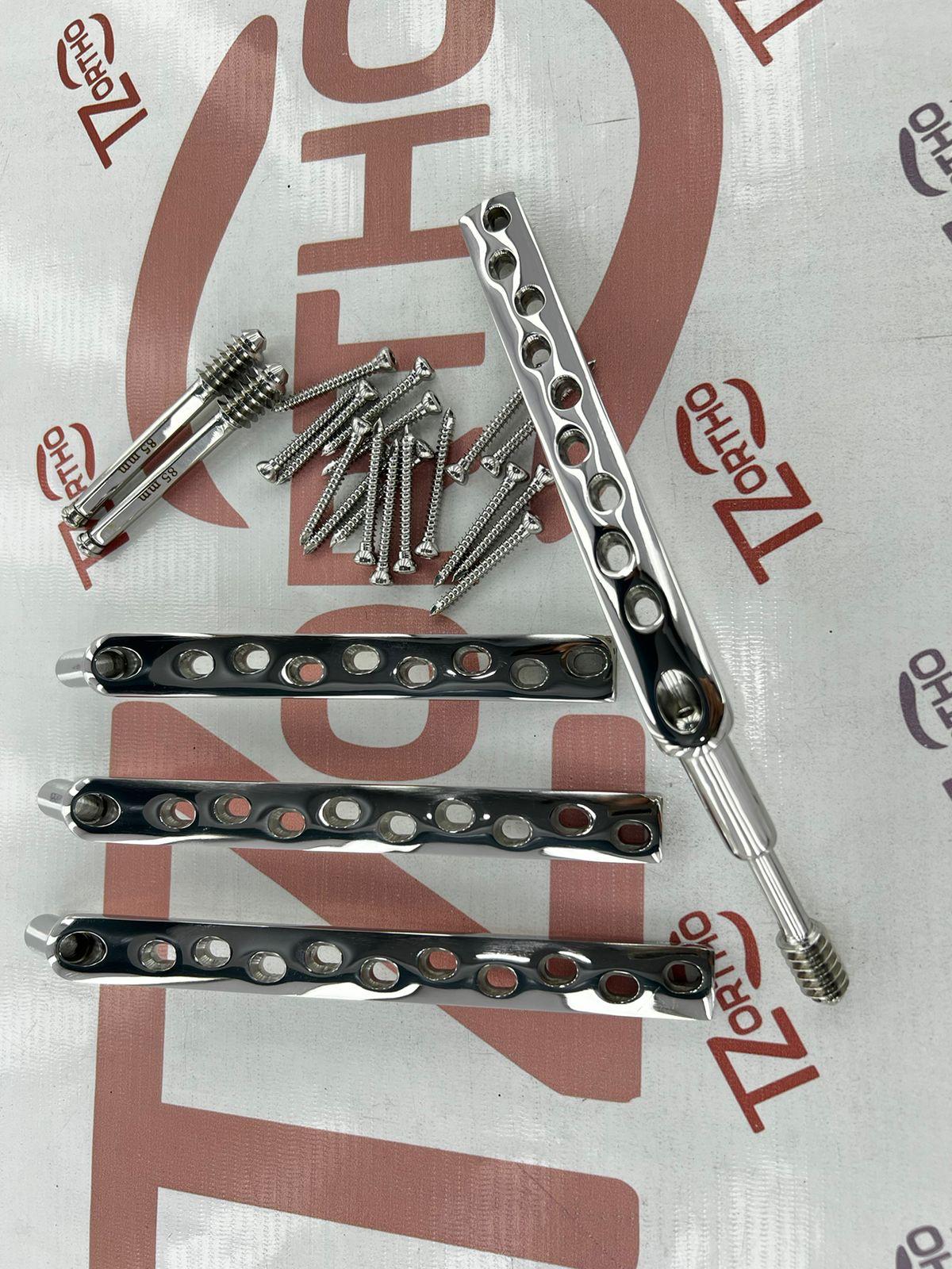 DHS Plate 135 Degree Stainless Steel 316L 2 To 8 Holes Each 7 Pcs+50 Pcs Screws.