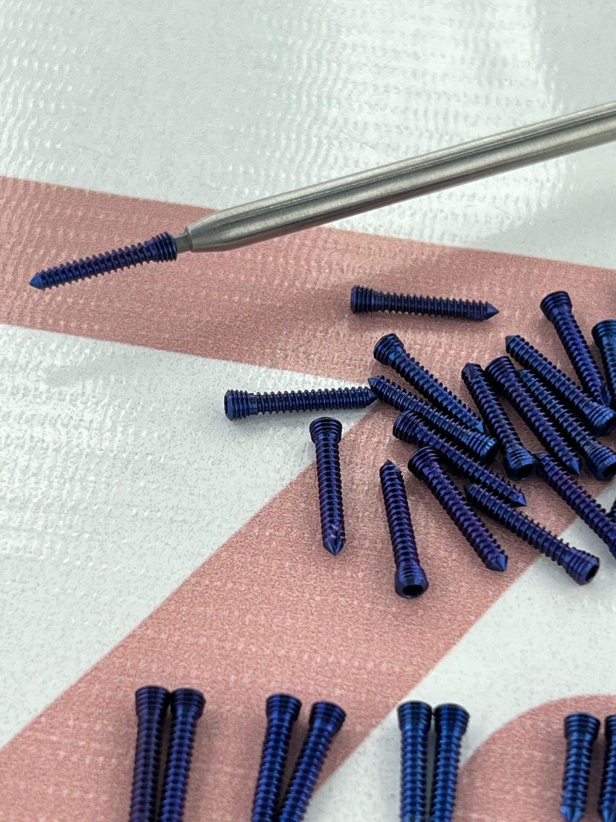 Hex Head 2.7mm Locking Screws 10-30mm Lenght Titanium 10 Pcs Each (111 Pcs)