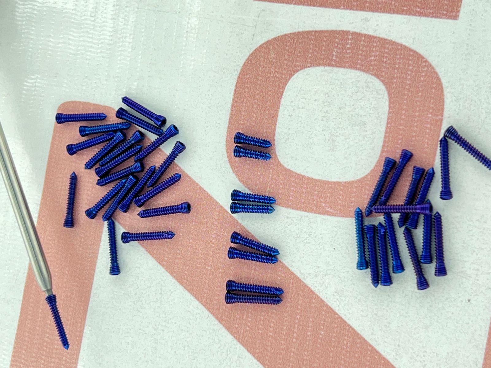 Hex Head 2.7mm Locking Screws 10-30mm Lenght Titanium 10 Pcs Each (111 Pcs)