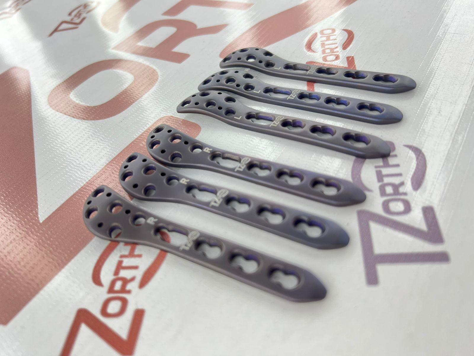 Distal Fibula Plate 5 Holes 3 Left & 3 Right 6 Pieces ( Titanium )