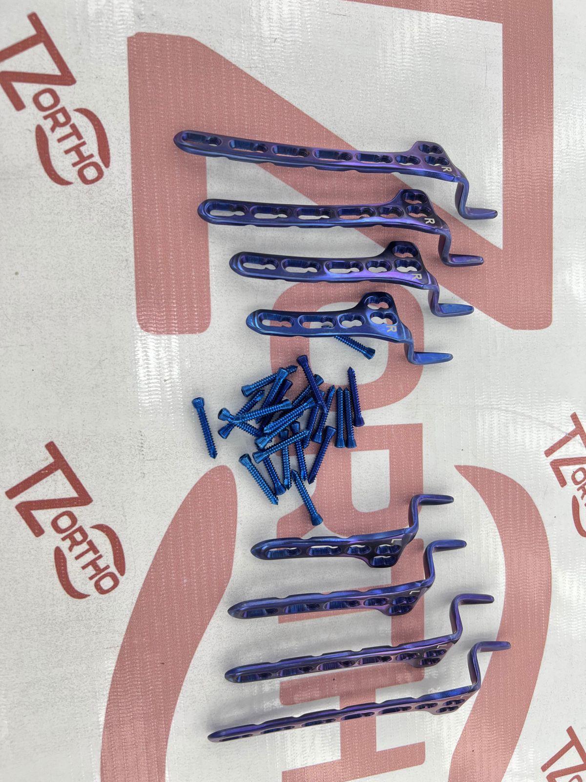 Clavicle Hook Locking Plate 3.5mm L & R 8 Pcs +50 Pcs Screw ( titanium grade 5)