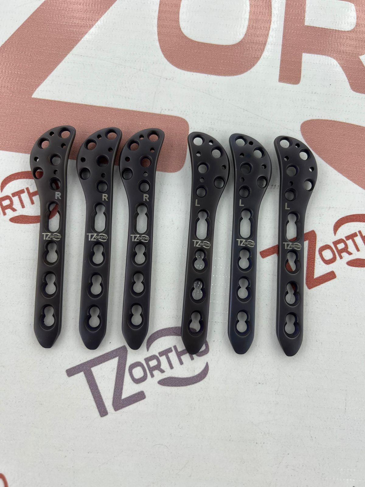 Distal Fibula Plate 5 Holes 3 Left & 3 Right 6 Pieces ( Titanium )