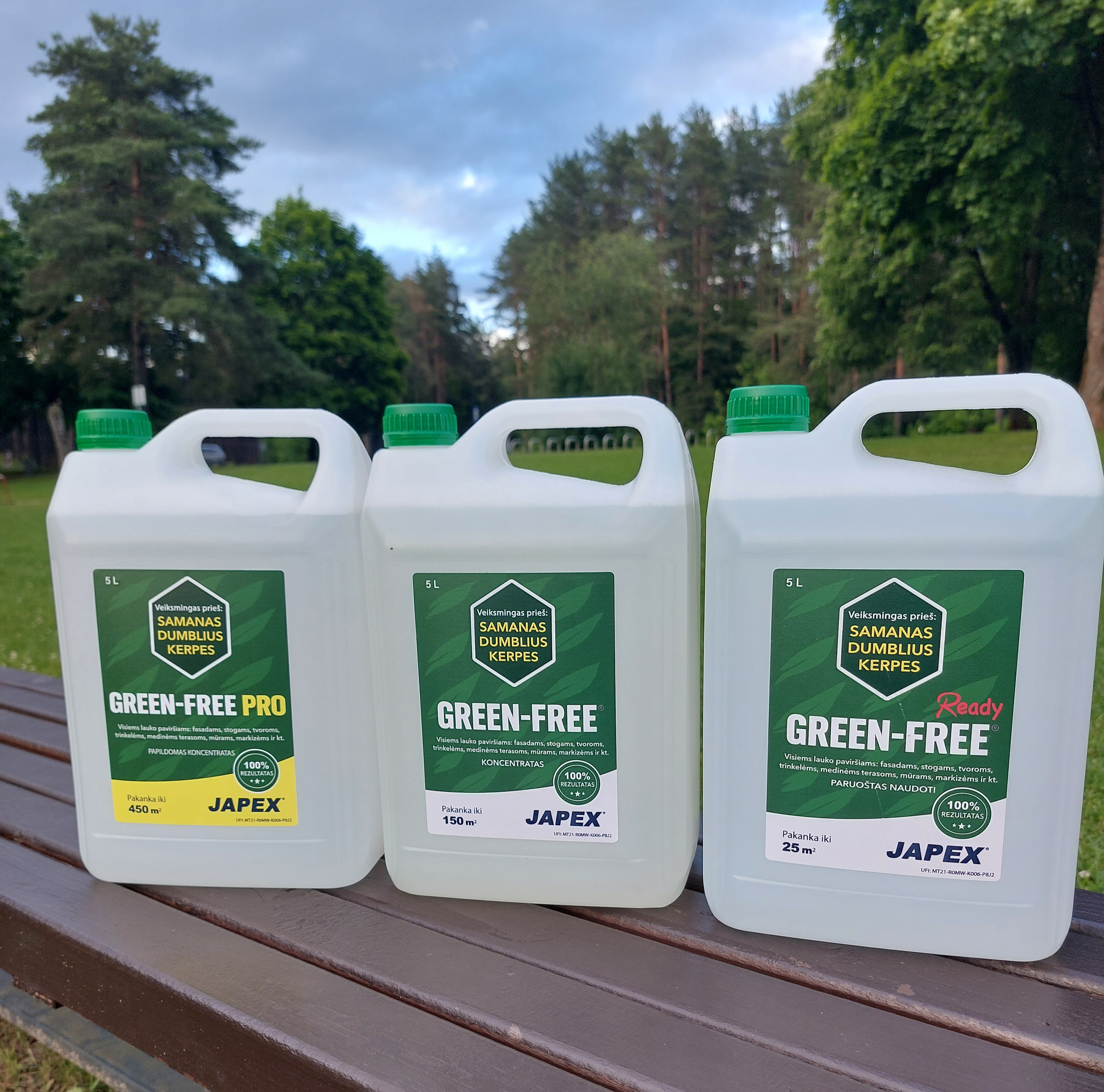 GREEN-FREE 5 litrų koncentratas nuo samanų, dumblių, kerpių augimo ( 150 m2 )