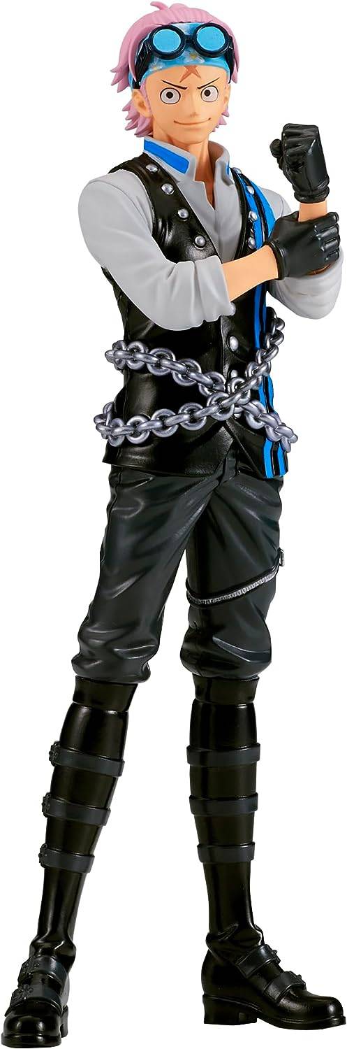 Figurine personnage manga avec lunettes et chaînes