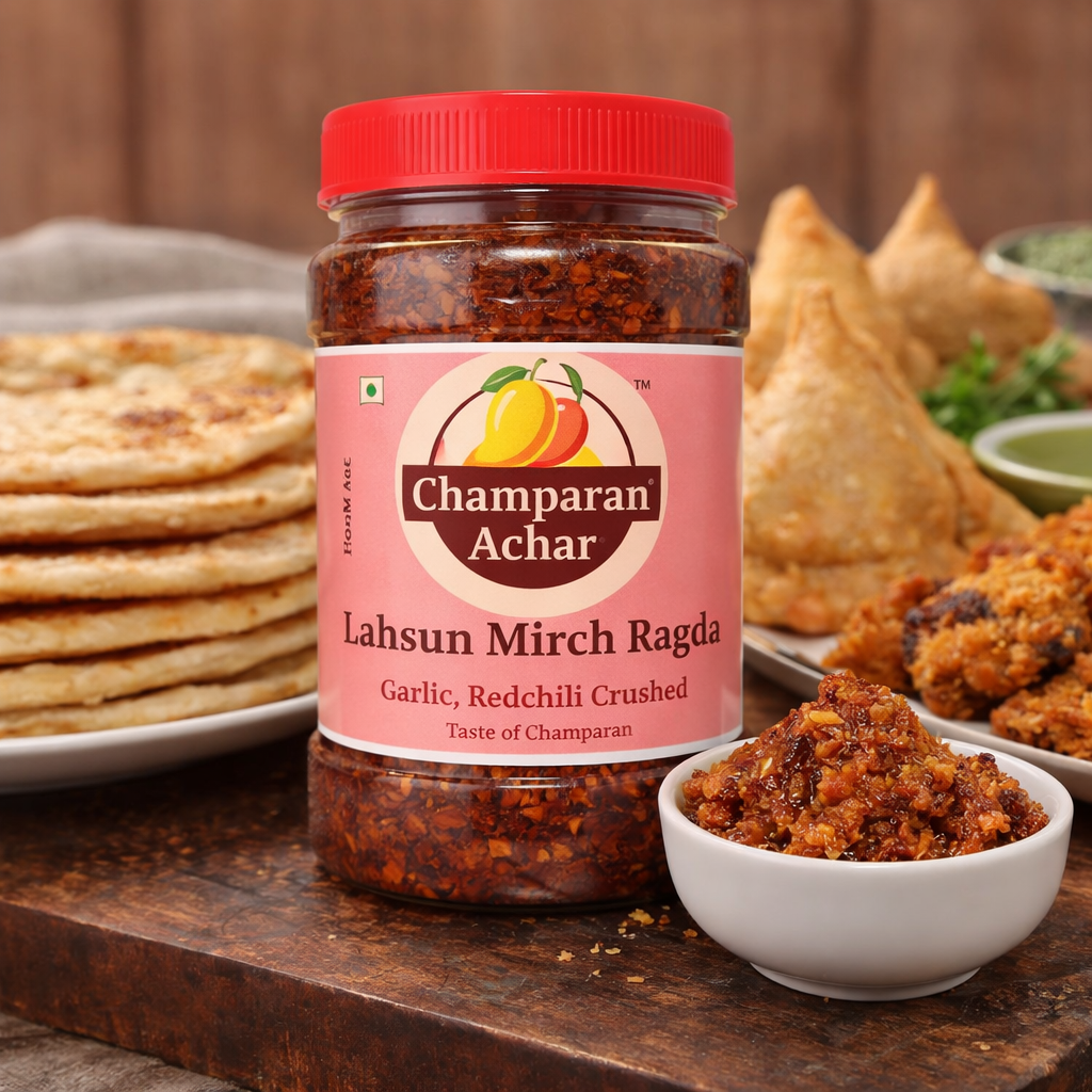 Lahsun Mirch Ragda (Garlic Red chilli crussed )