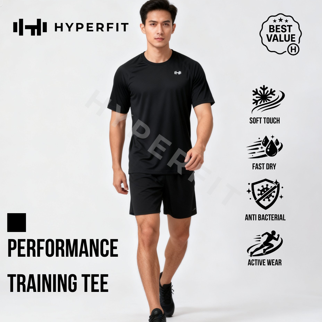 HYPERFIT Training Tee Quick Dry Cool Touch – Kaos Olahraga 100% Polyester