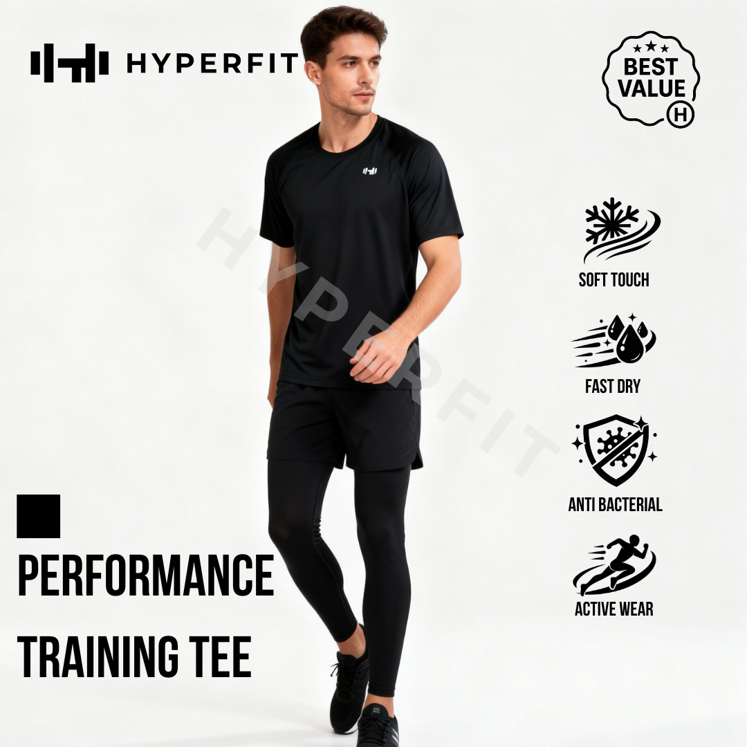HYPERFIT Training Tee Quick Dry Cool Touch – Kaos Olahraga 100% Polyester
