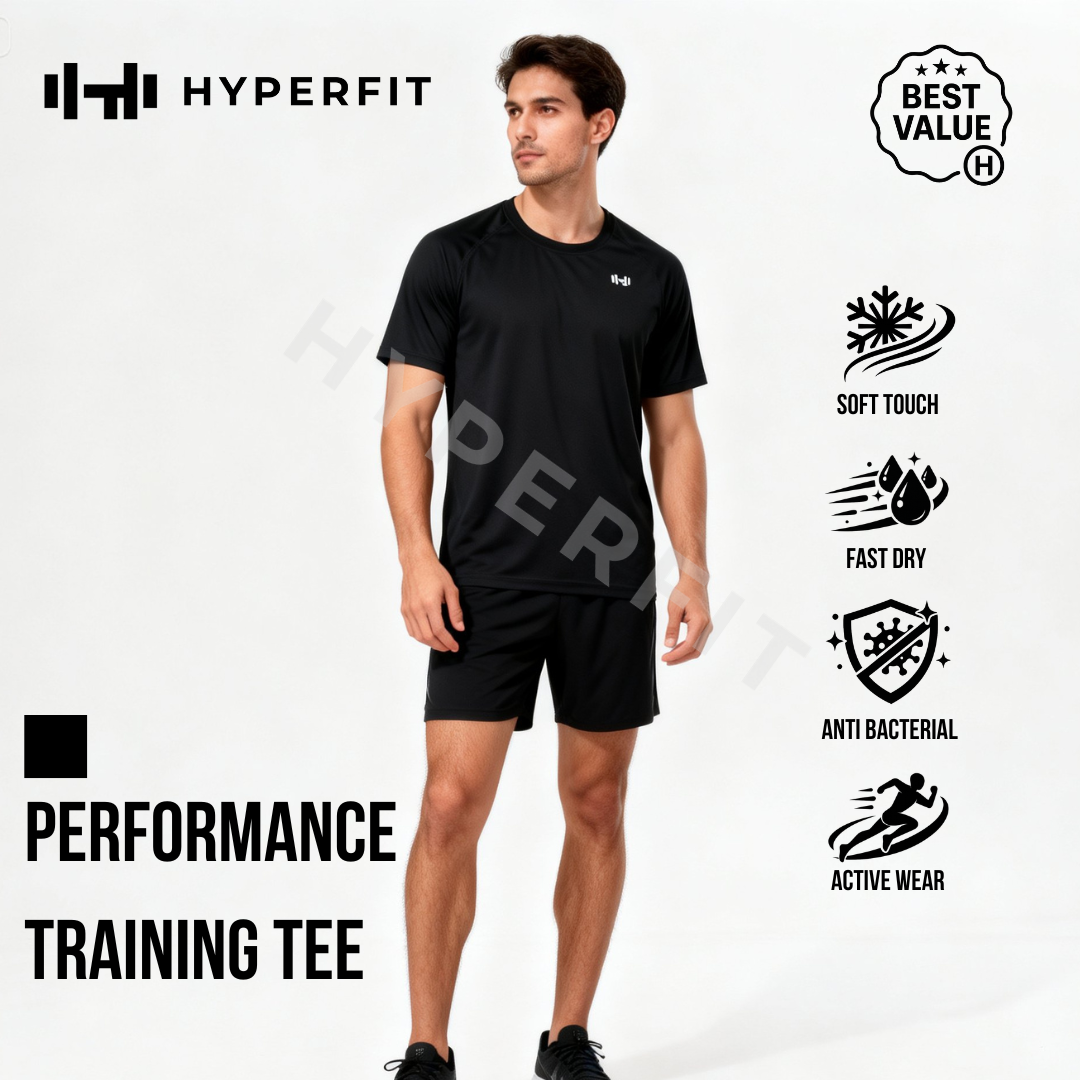 HYPERFIT Training Tee Quick Dry Cool Touch – Kaos Olahraga 100% Polyester