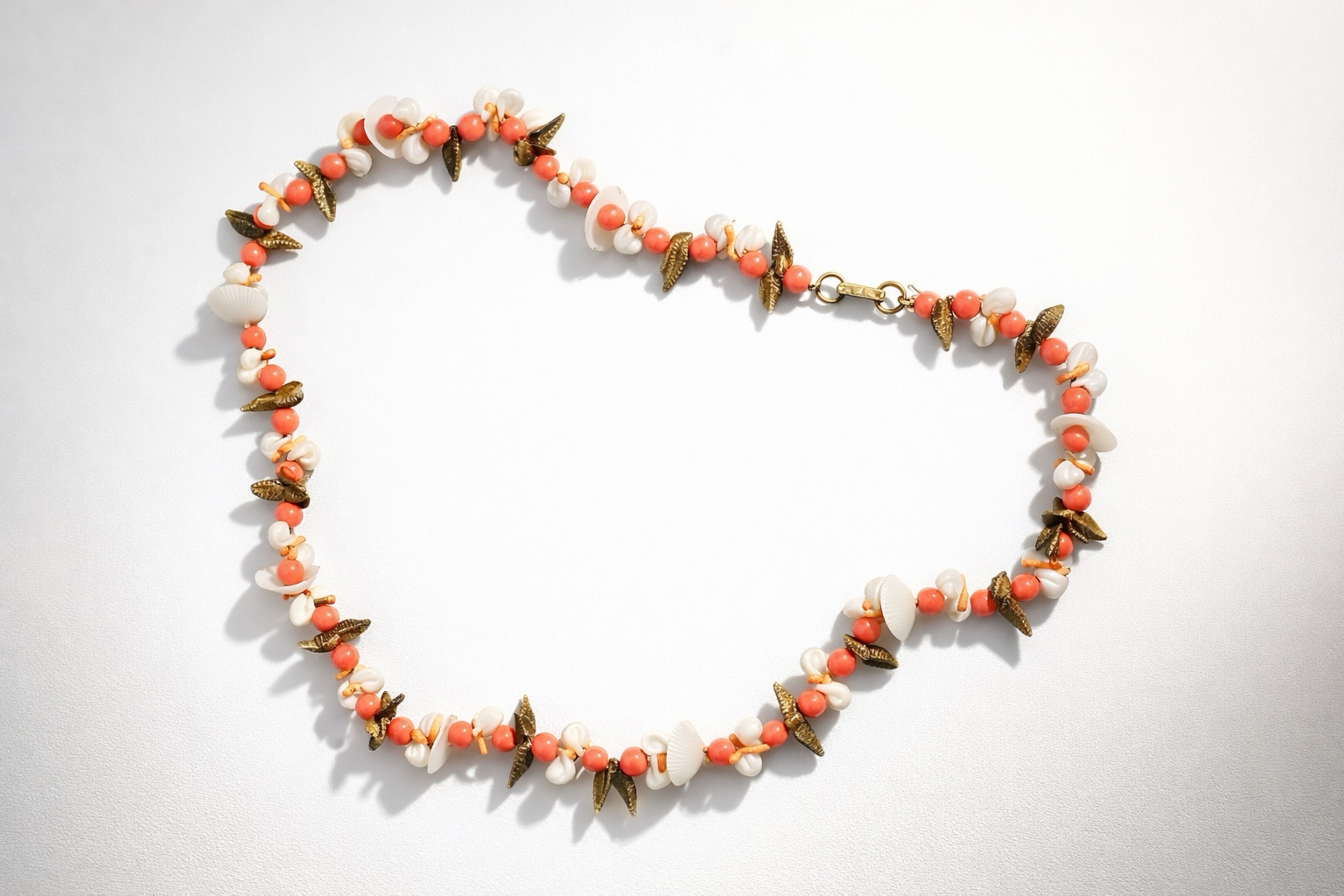 Beaded Shell Statement Necklace