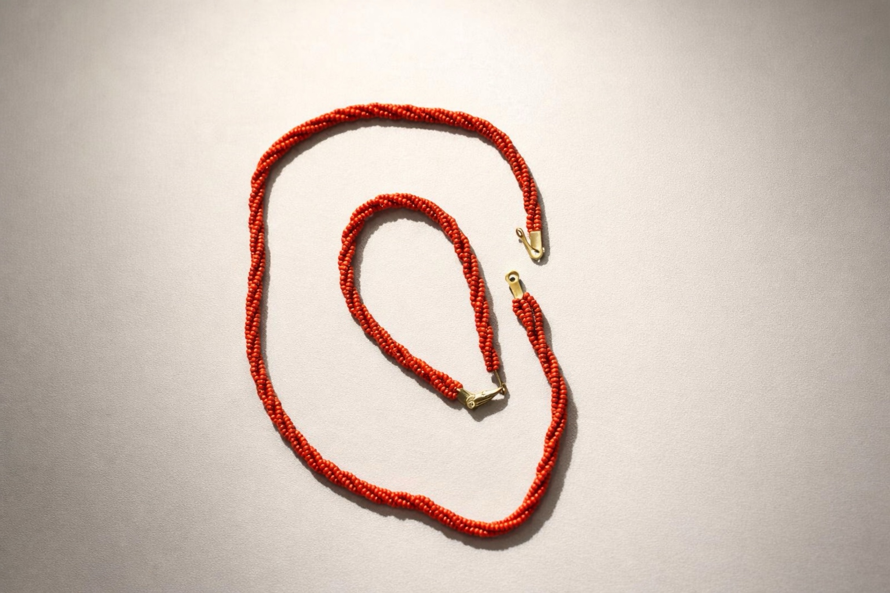 Red Beaded Necklace and Bracelet