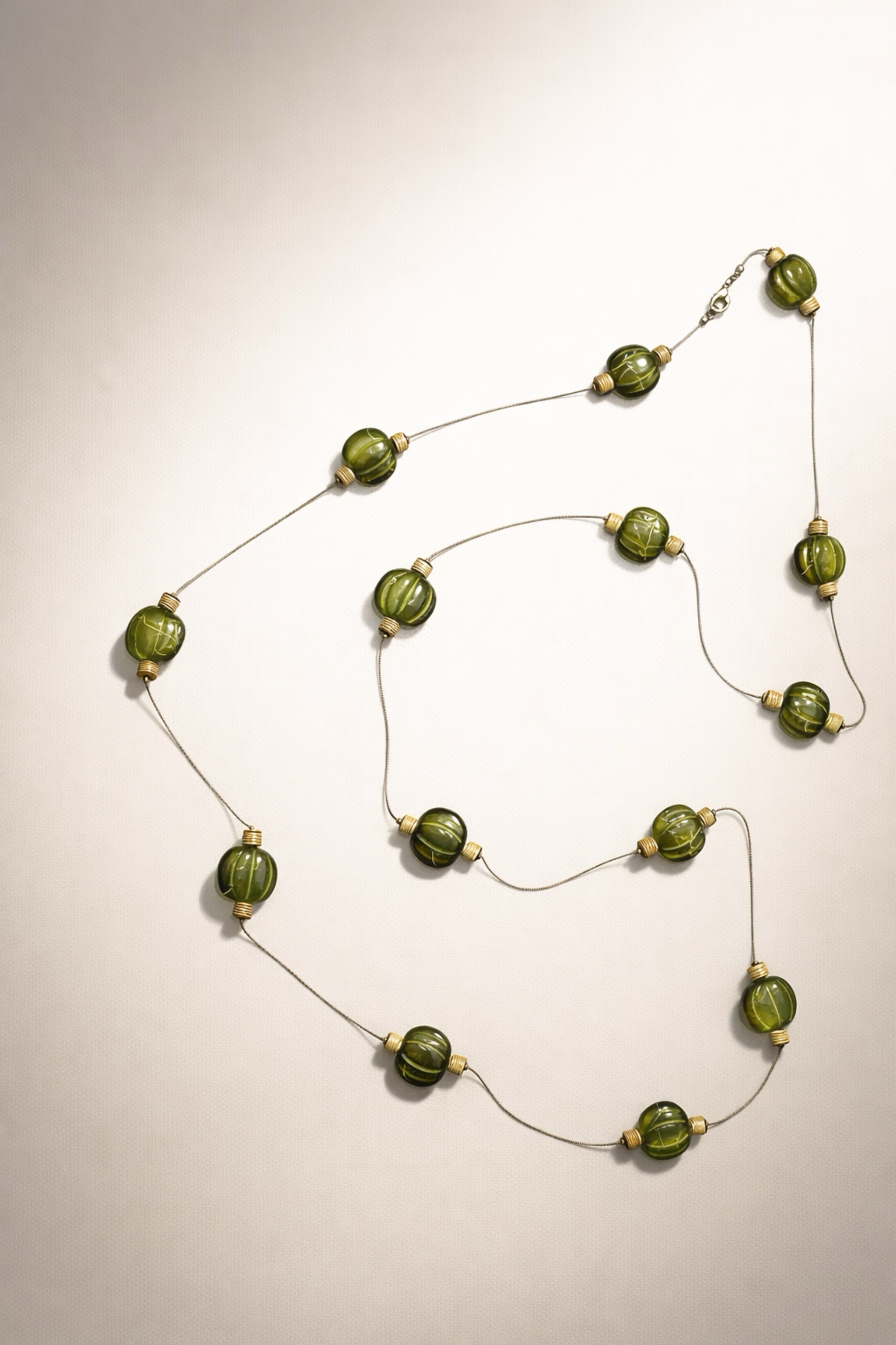 Green Glass Bead Necklace