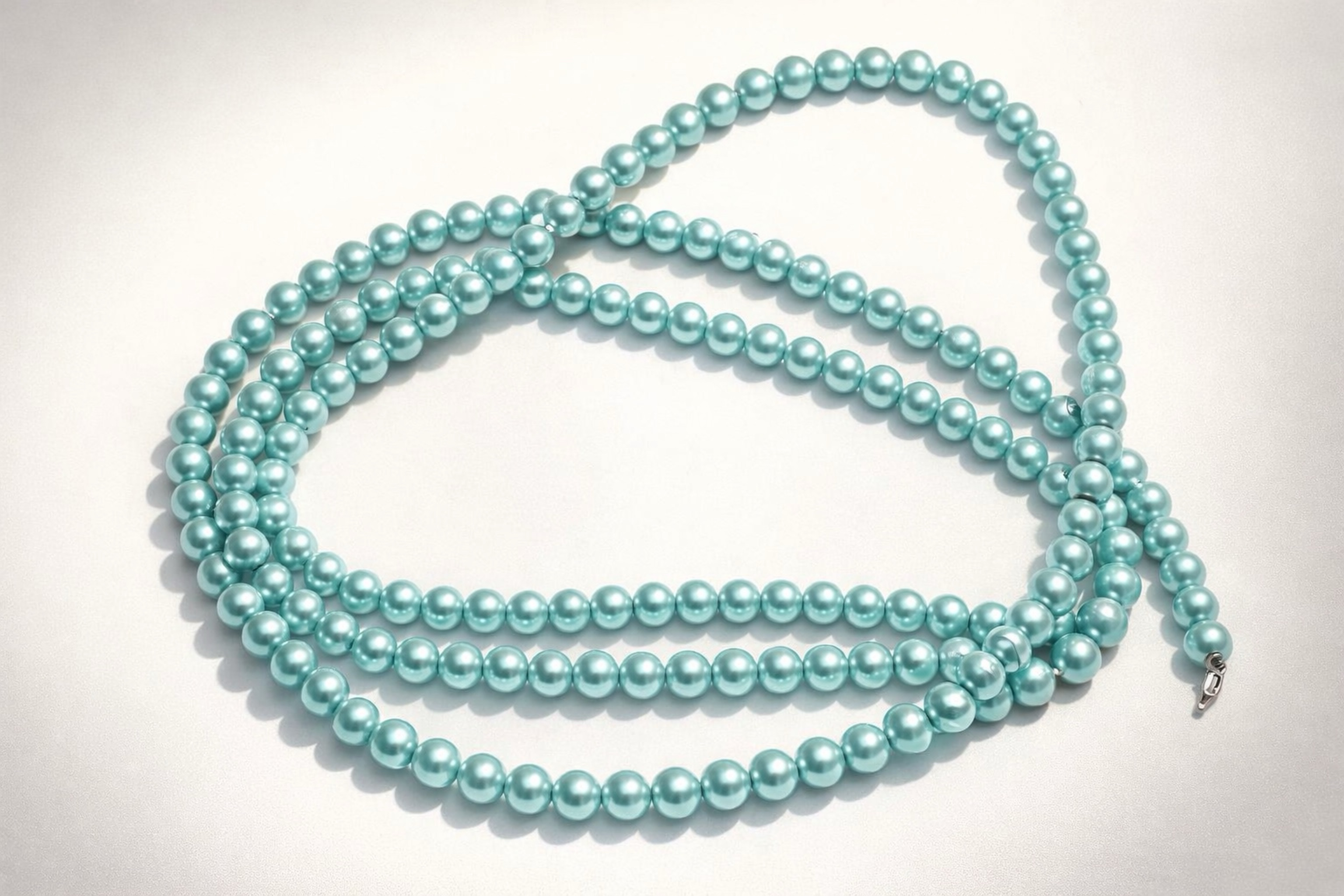 Aqua Blue Pearl Necklace