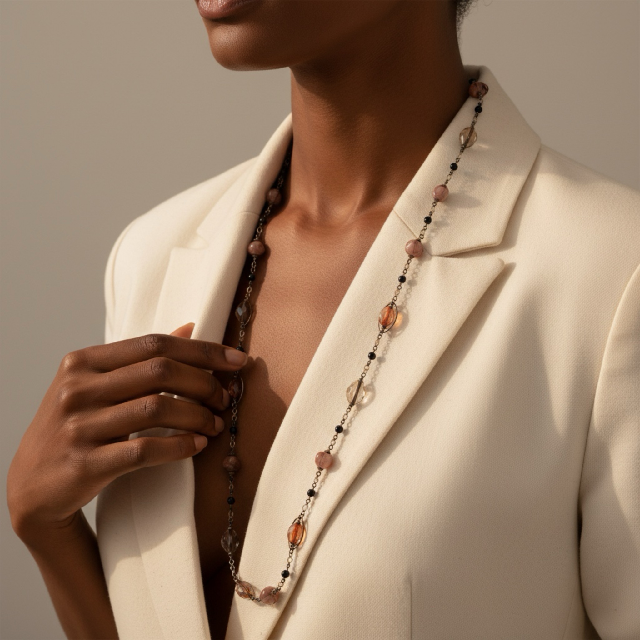 Beaded Stone Necklace