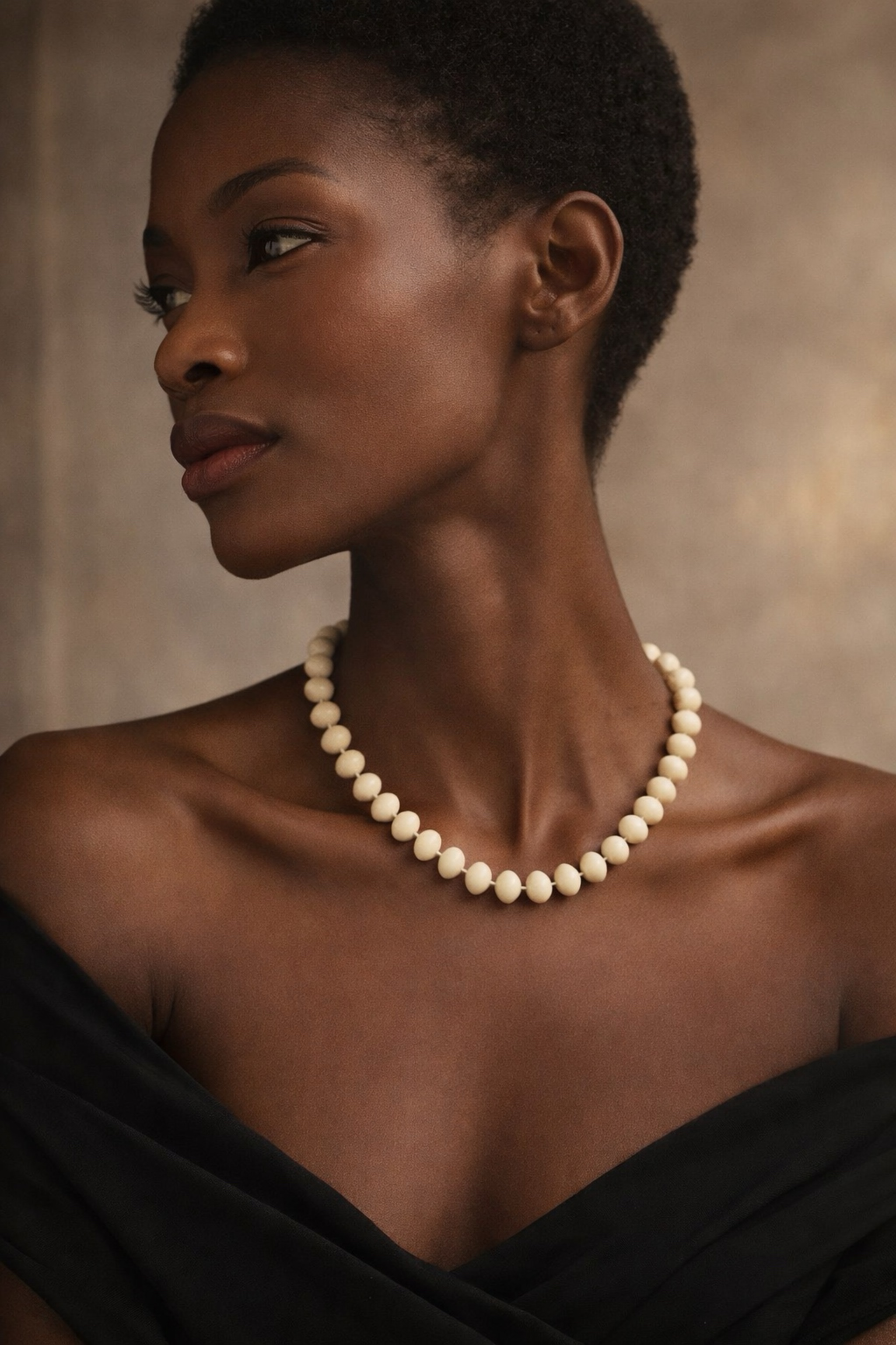 Cream Beaded Necklace