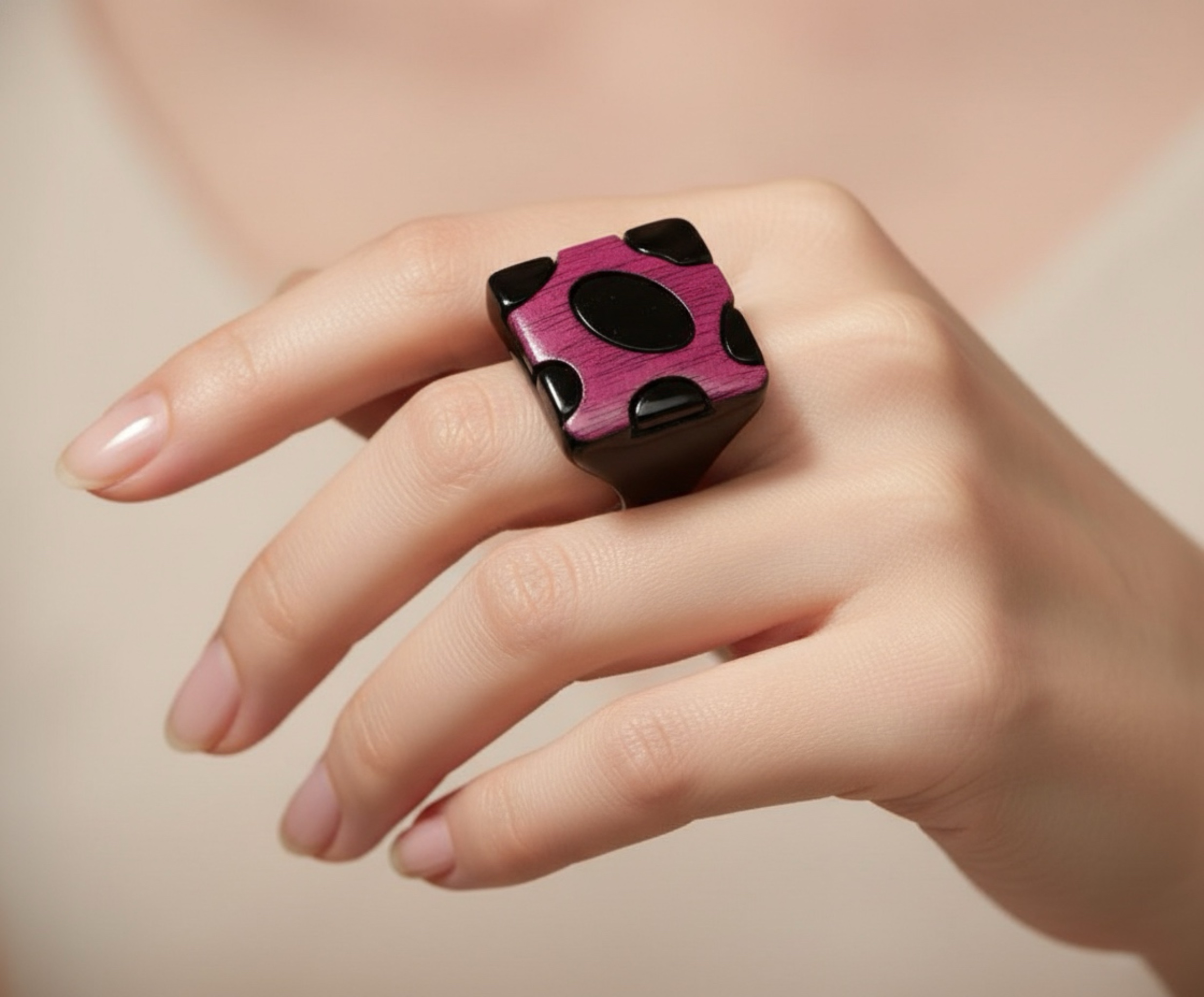 Modern Square Statement Ring