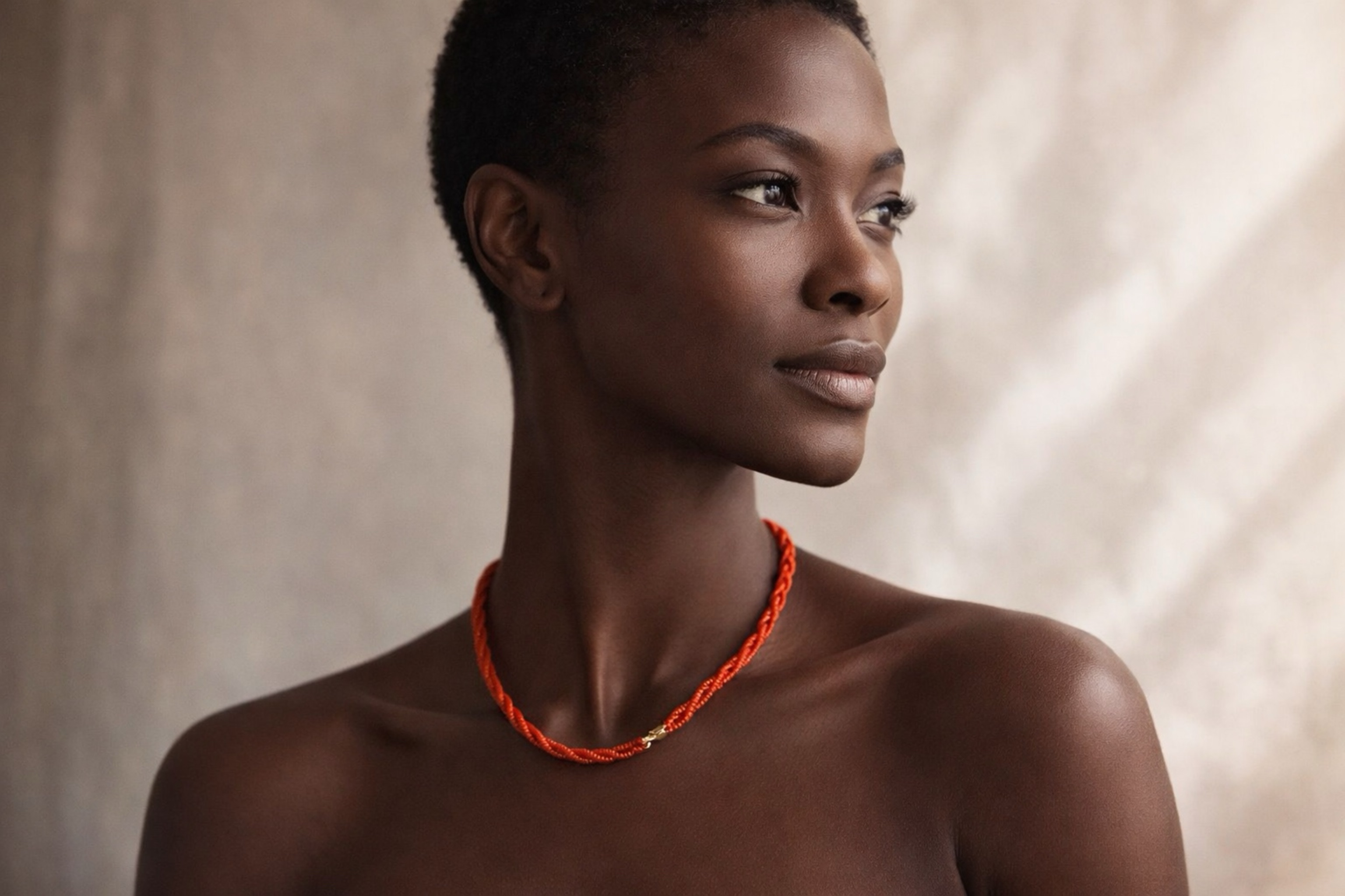 Red Beaded Necklace and Bracelet