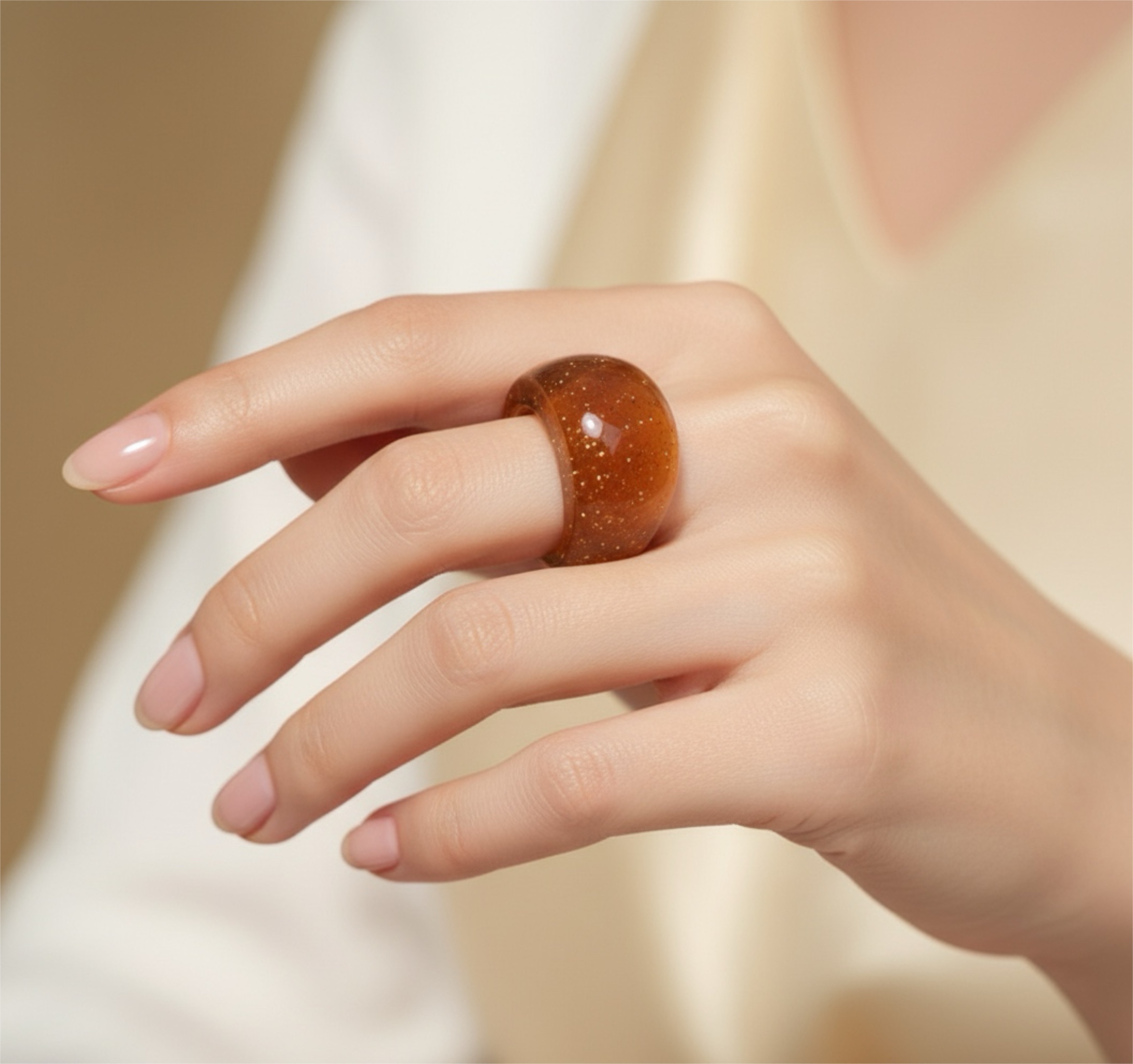 Amber Resin Ring