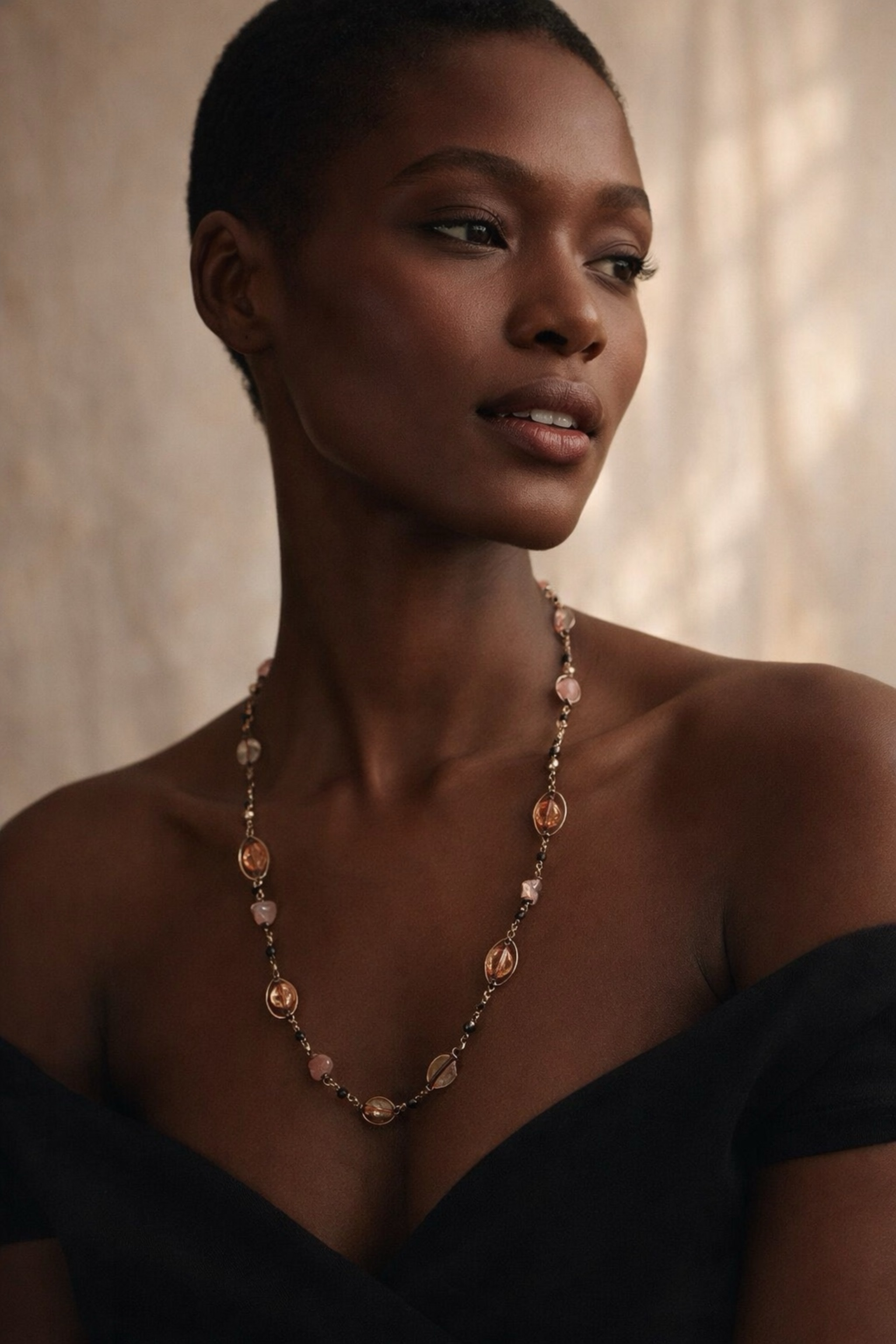 Beaded Stone Necklace