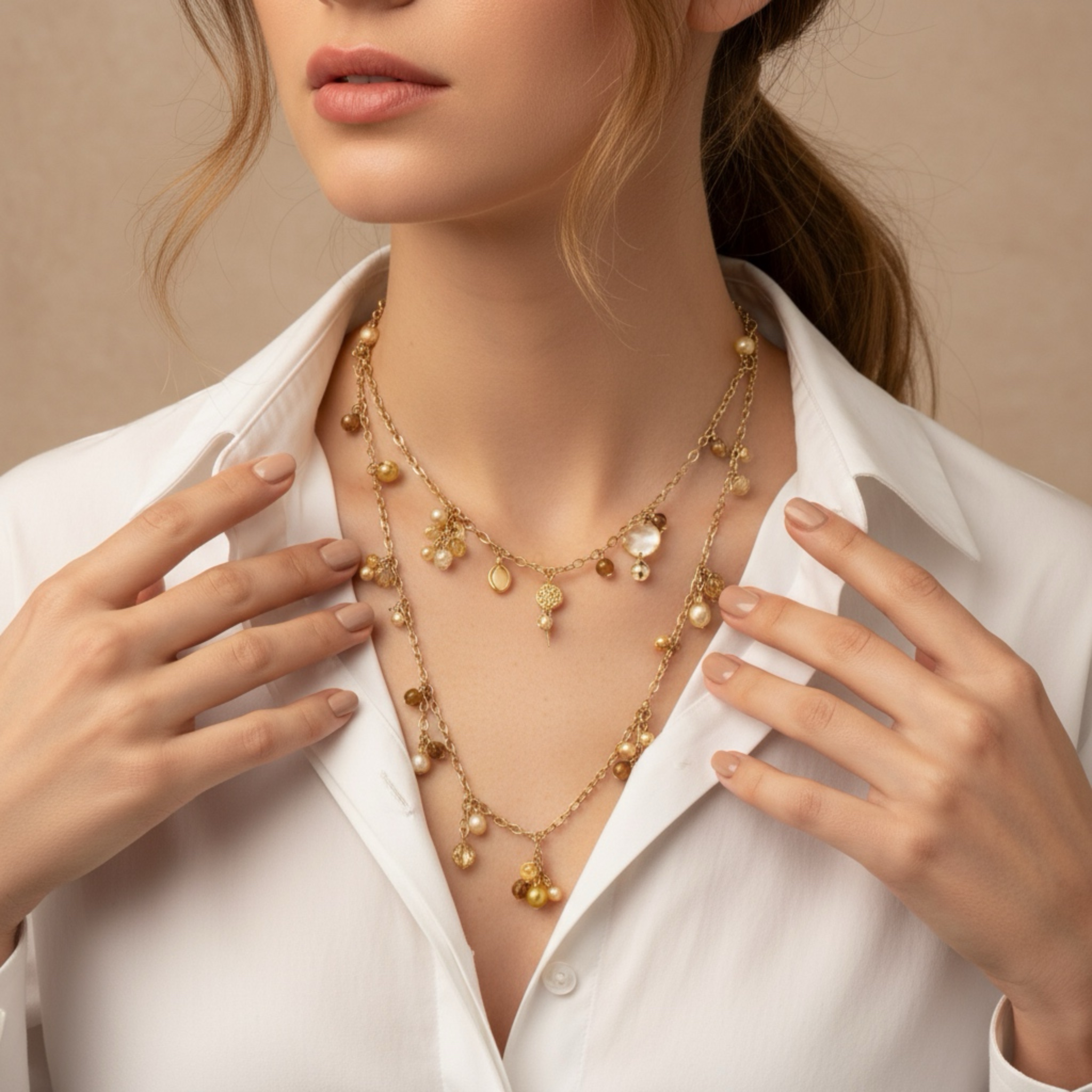 Gold Charm Chain Necklace