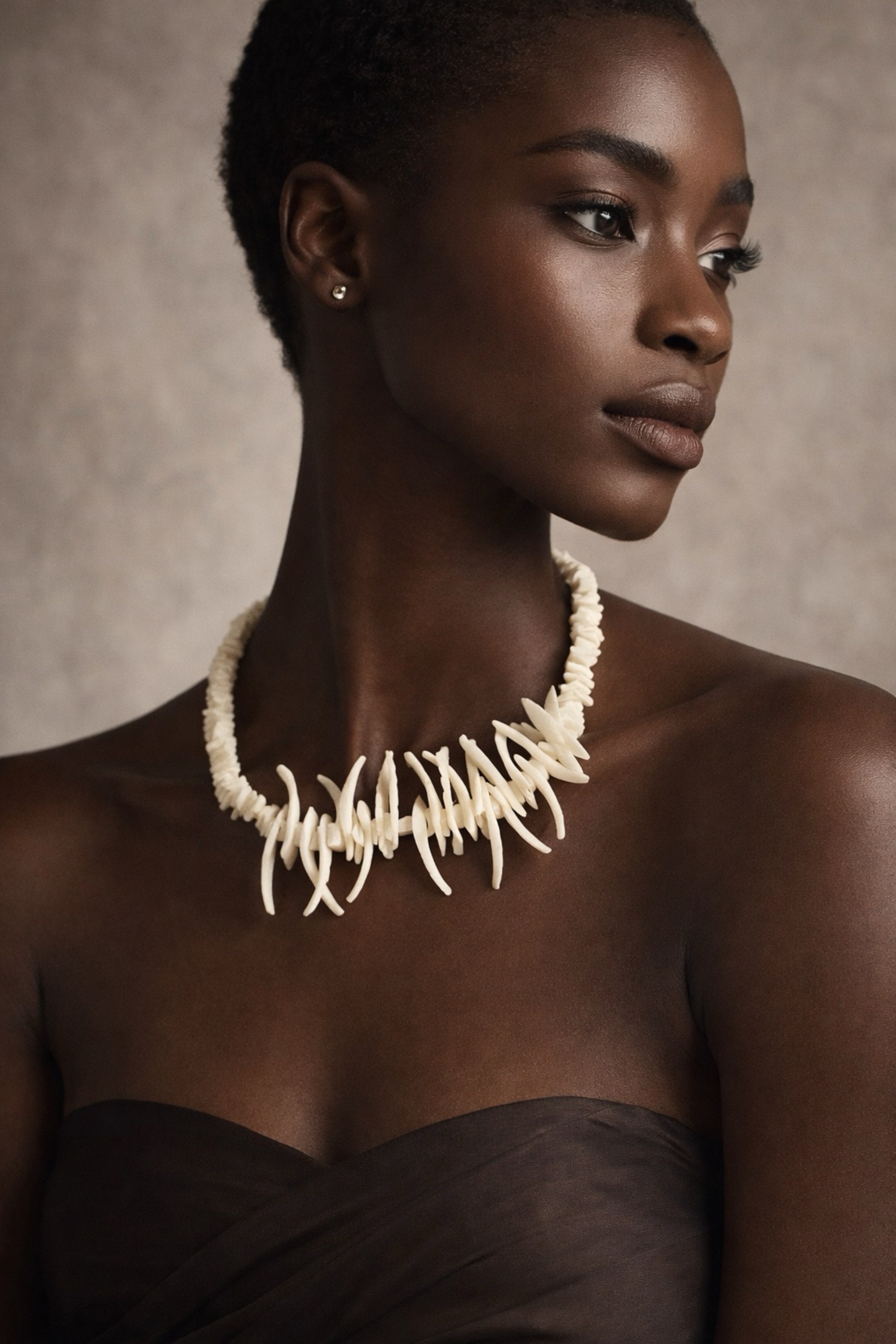 White Tribal Necklace