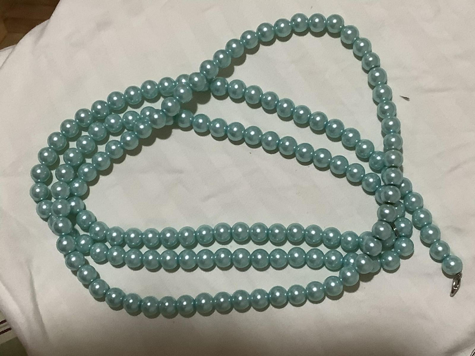 Aqua Blue Pearl Necklace
