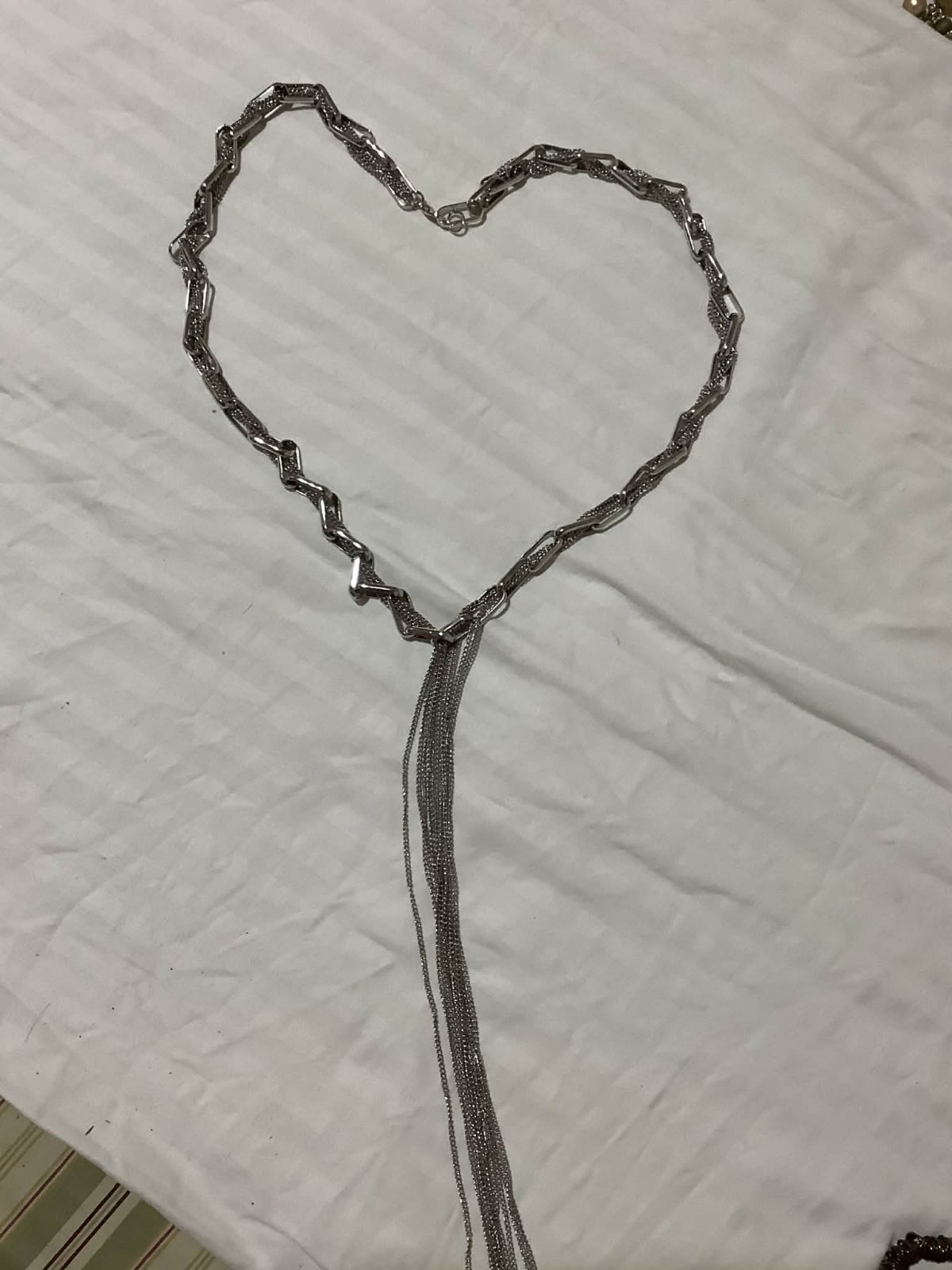 Silver Chain Tassel Necklace