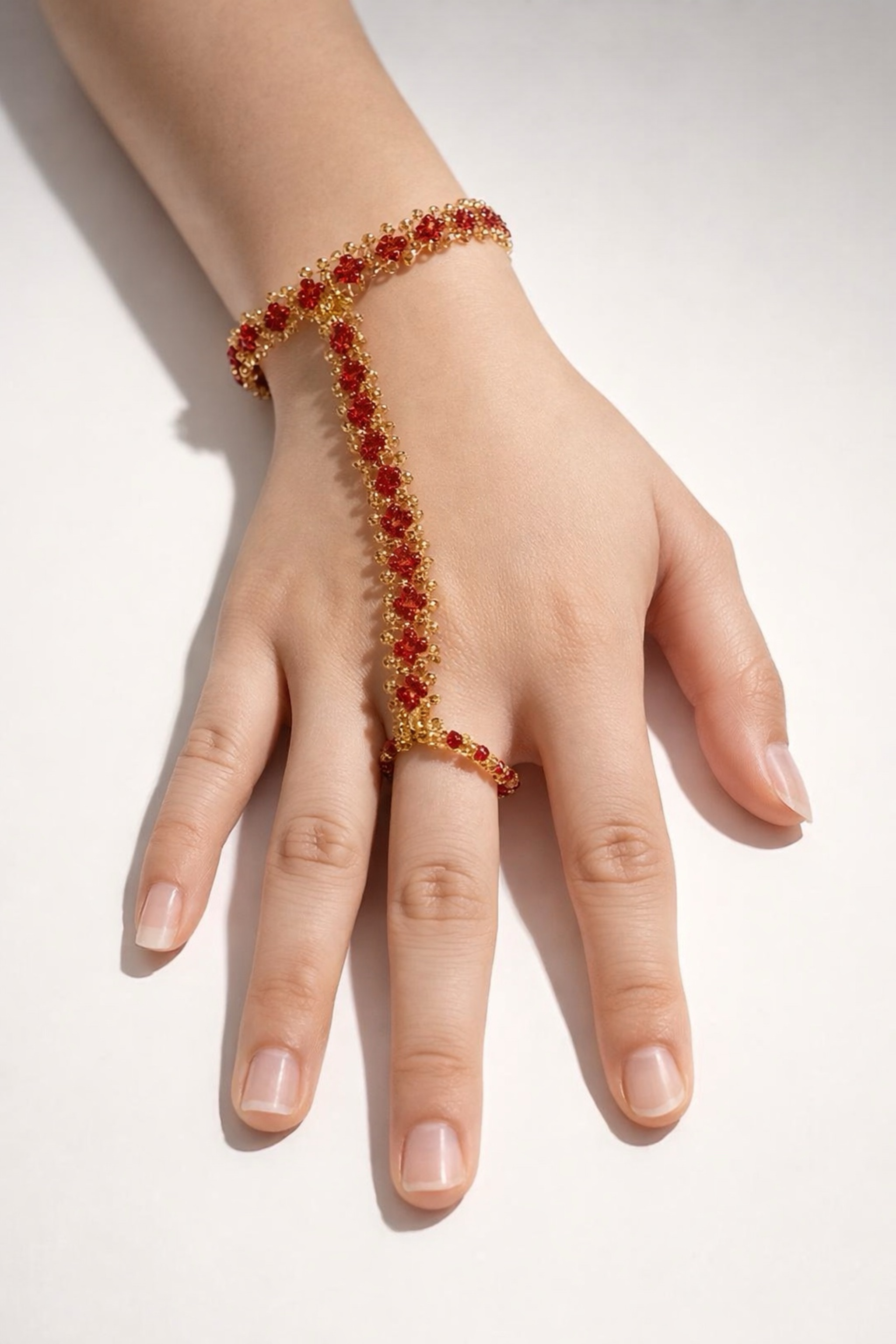 Red Crystal Beaded Bracelet