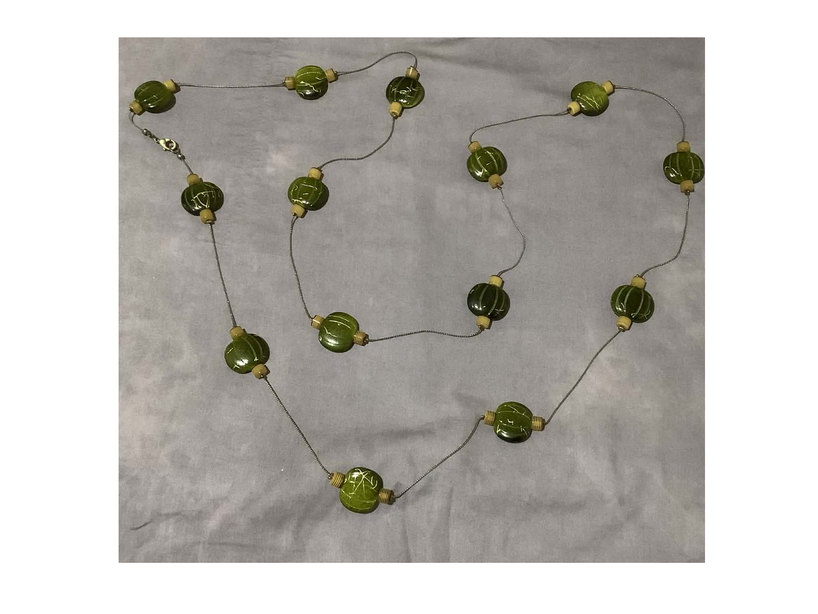 Green Glass Bead Necklace