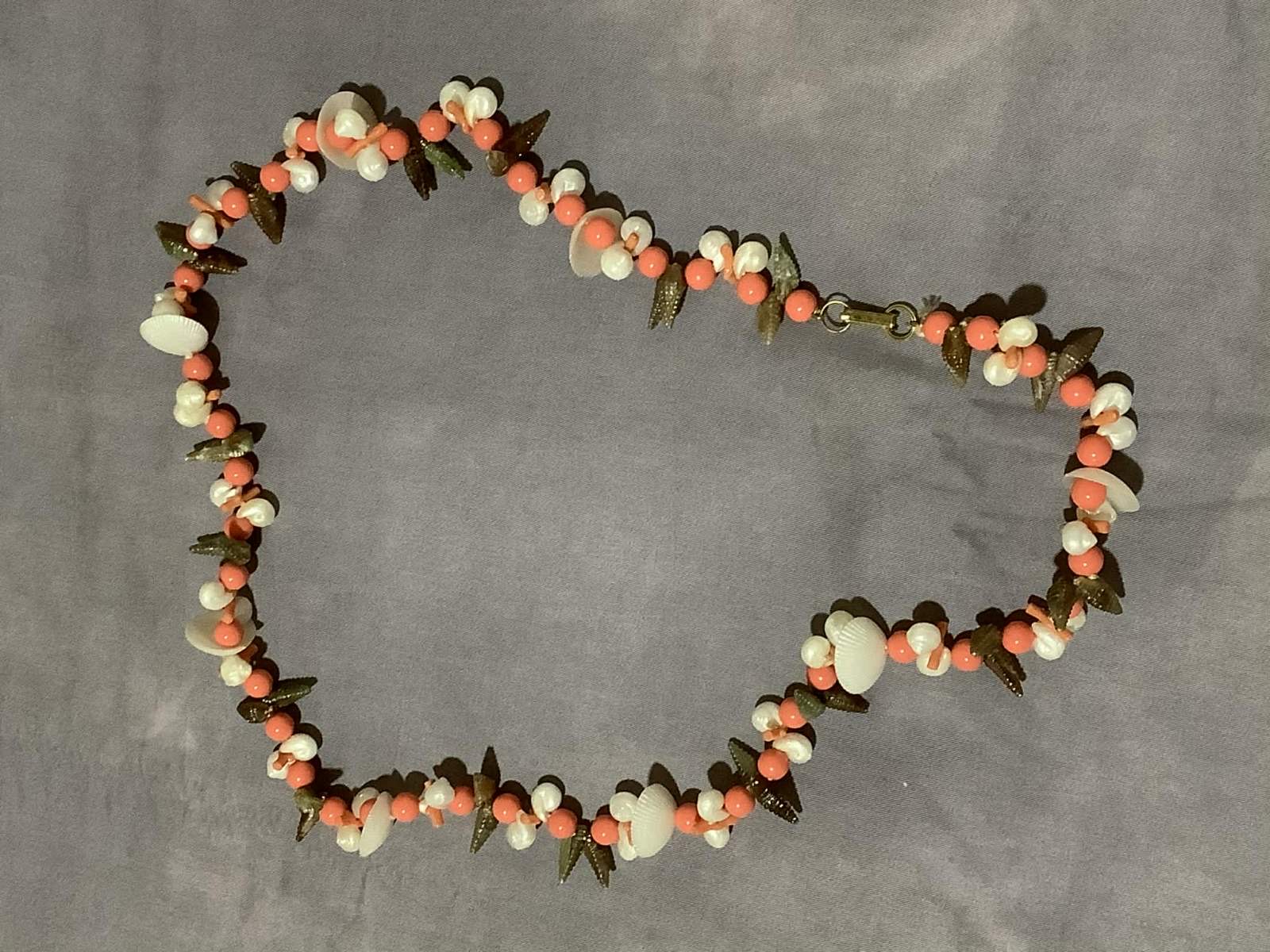 Beaded Shell Statement Necklace