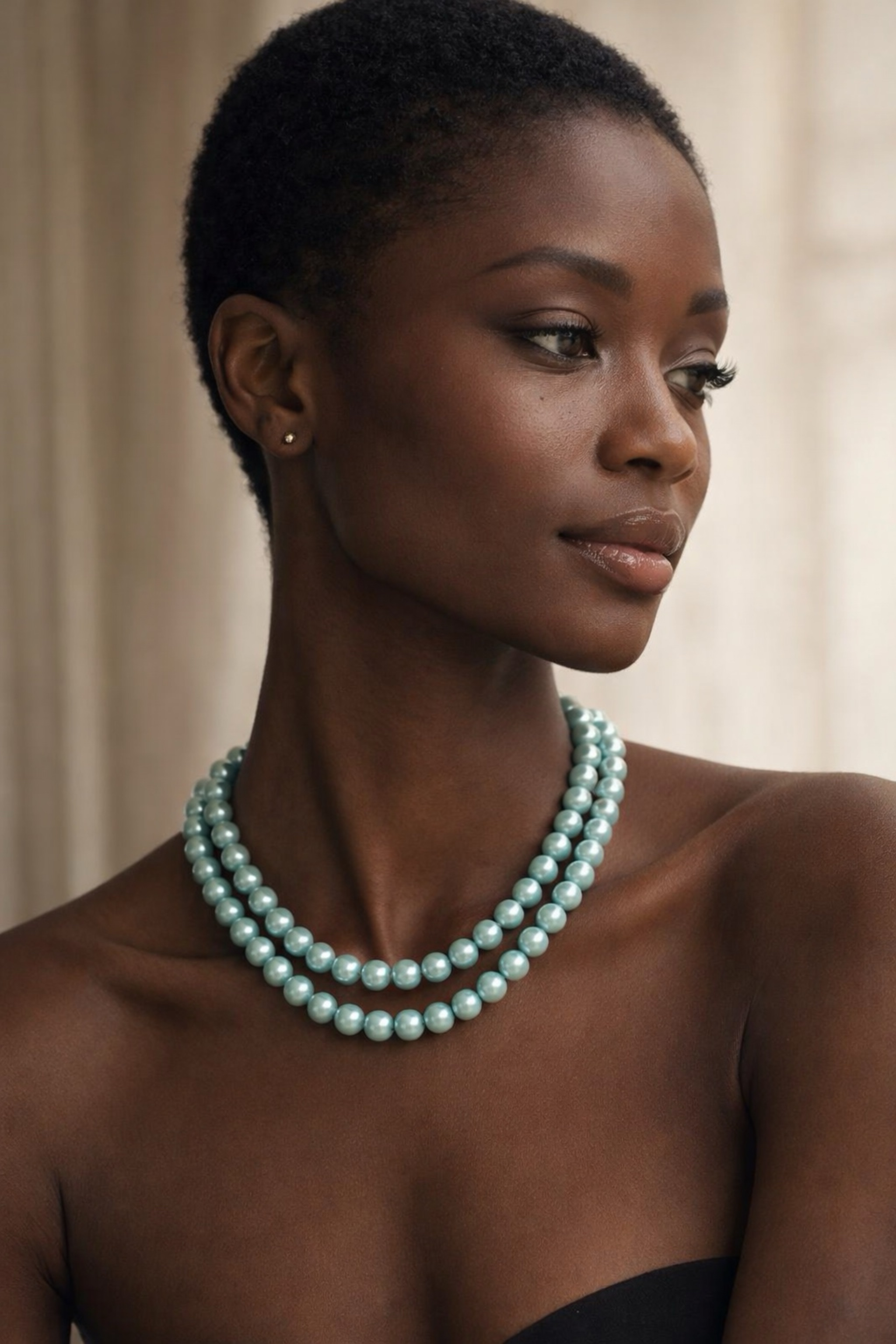 Aqua Blue Pearl Necklace