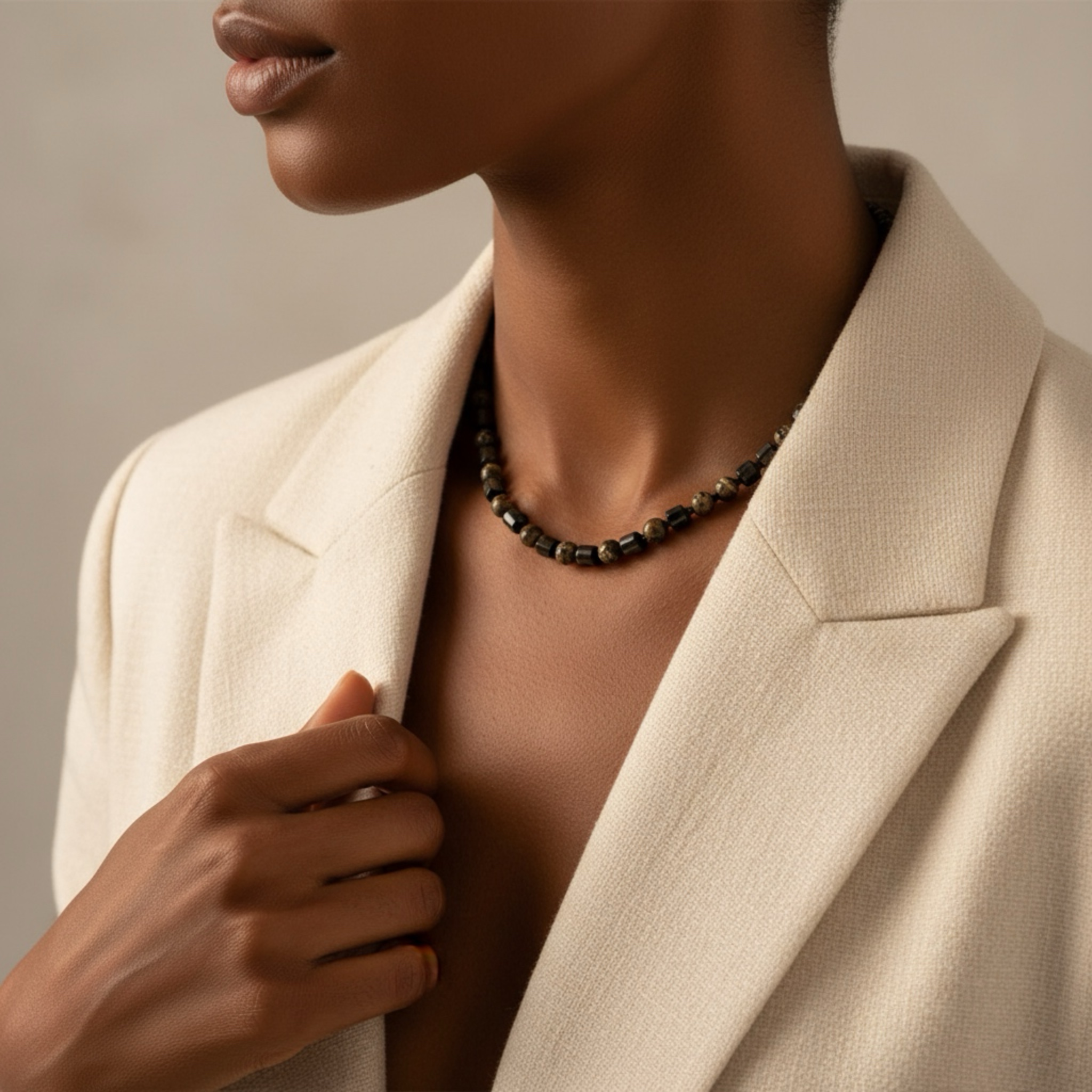 Black Beaded Necklace