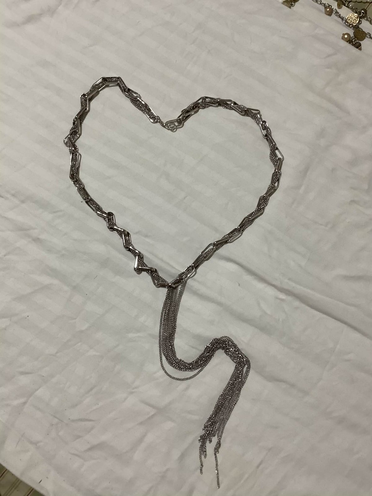 Silver Chain Tassel Necklace